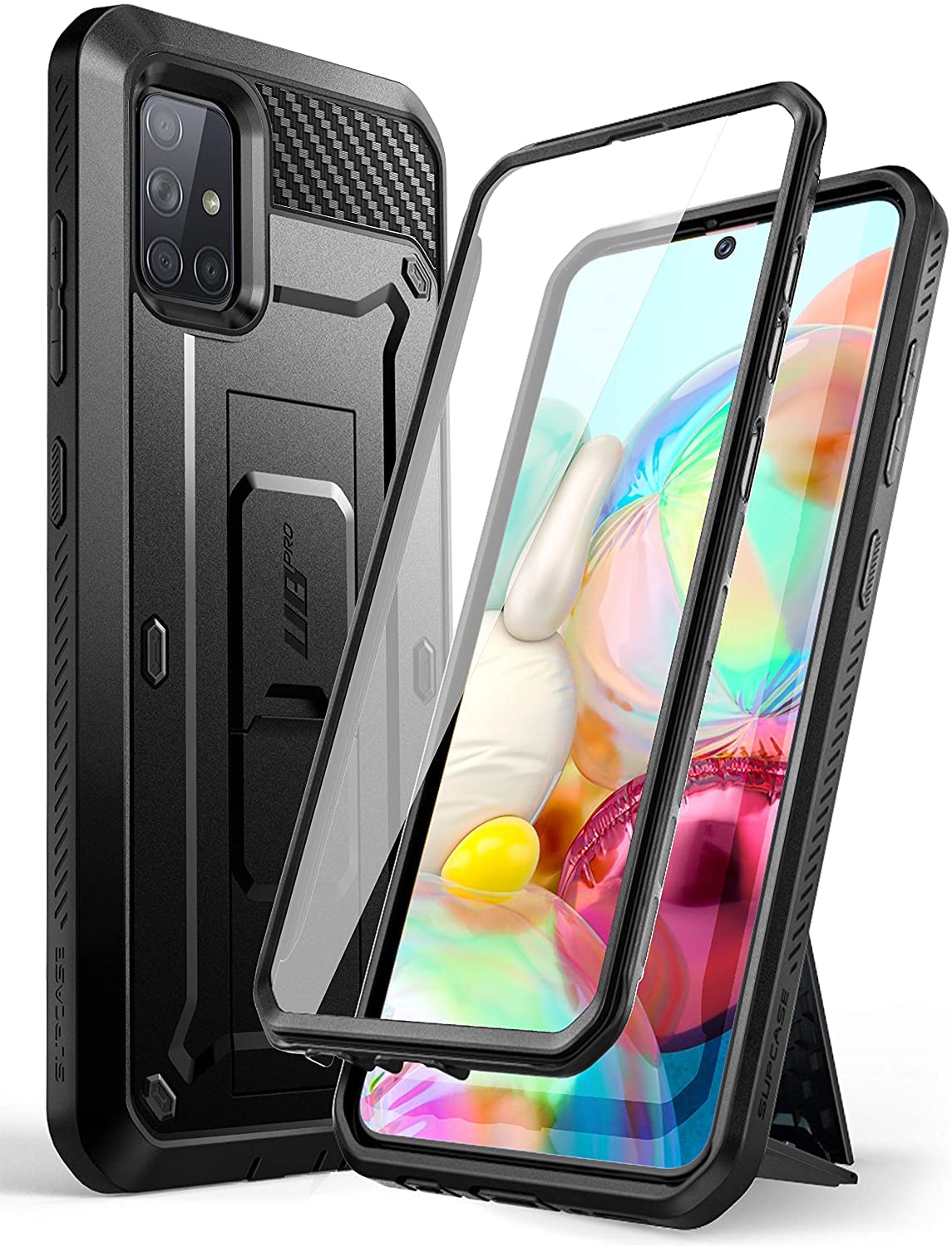 SUPCASE for Samsung Galaxy A71 Case with Screen Protector (Unicorn Beetle Pro), [Built-in Stand & Belt Clip] Full-Body Heavy Dut