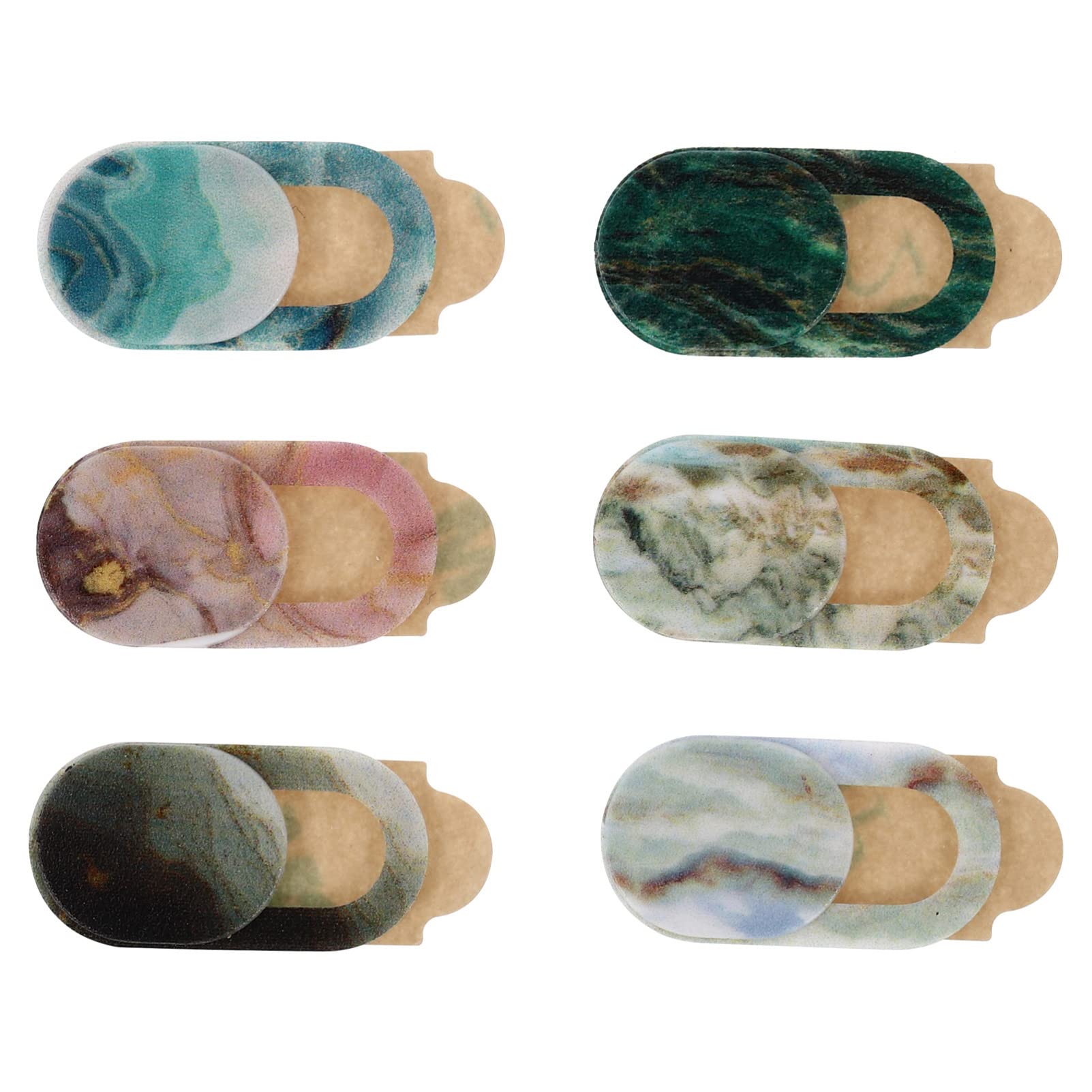 Hemobllo Marble Webcam Privacy Covers 6Pack Slideon Camera Cover for Laptop Phone Tablet UltraThin 0.59 in Lens Caps for Priv
