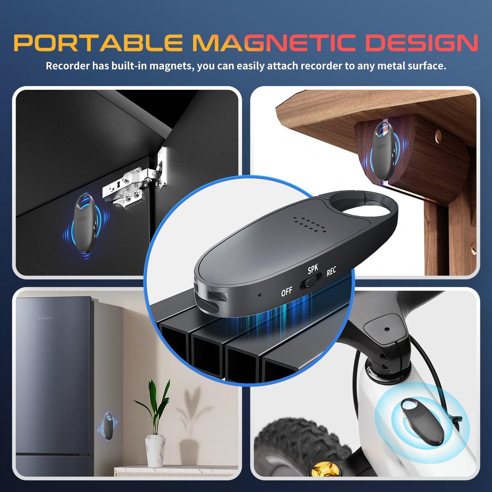 64Gb Digital Voice Activated Recorder With Playback, 4 In 1 Mini Portable Audio Recorder With Ai Noise Cancelling, Voice Magneti