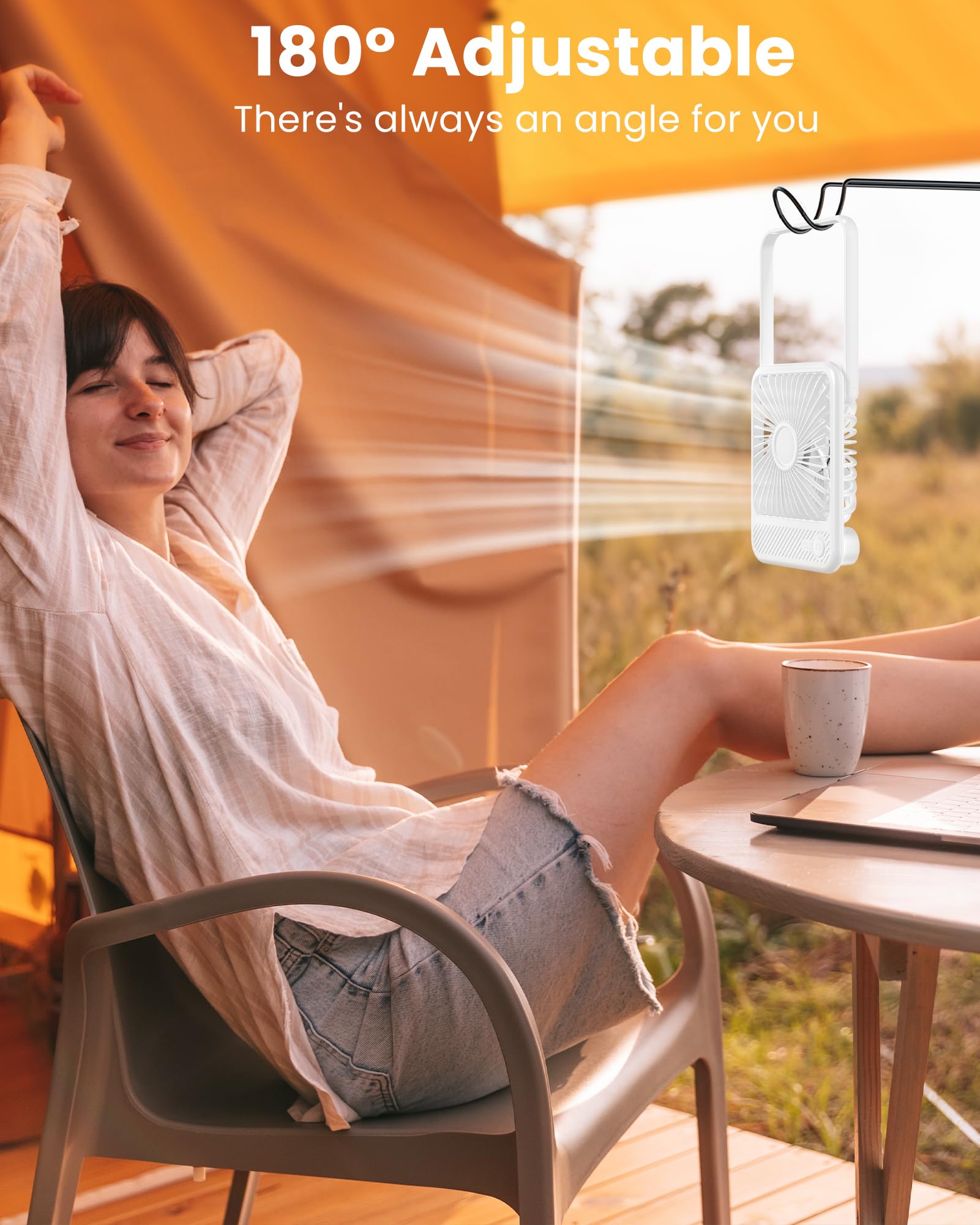 Koonie Desk Fan, Ultra Quiet 2.5 11H Battery Operated Small Usb Fan With Strong Wind, 180 Tilt Folding And 3 Speeds Adjustable,