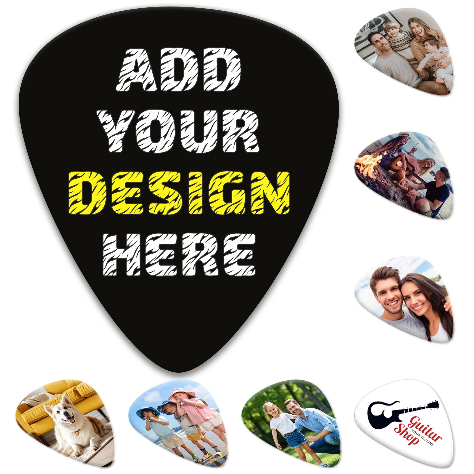 Custom Guitar Picks 6 Pack, Personalized Guitar Picks DoubleSided Printing, Design Your Own Customized Plectrum For Electric Gu