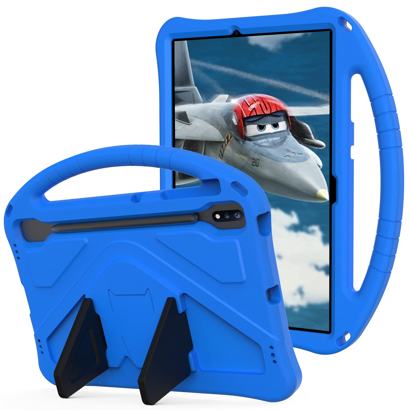 Dteck Case For Samsung Galaxy Tab S10+/S9+/S7/S8+, Kids Friendly Lightweight Eva Shockproof Handle Stand Protective Case, Blue