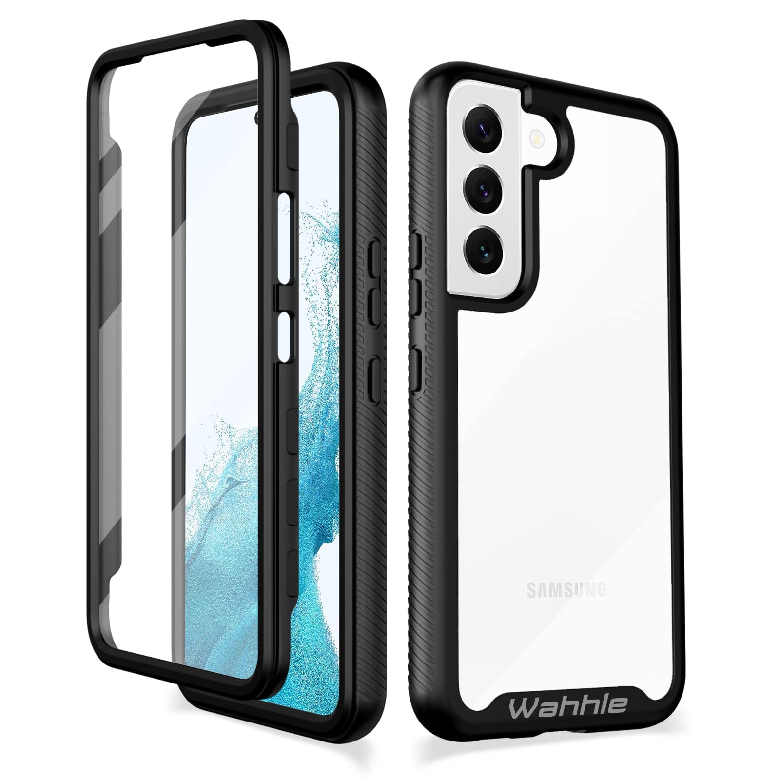 Wahhle Compatible With Samsung Galaxy S22 Case, Full Body Protection Phone Cover With Screen Protector ?Built In, Touch Sensitiv