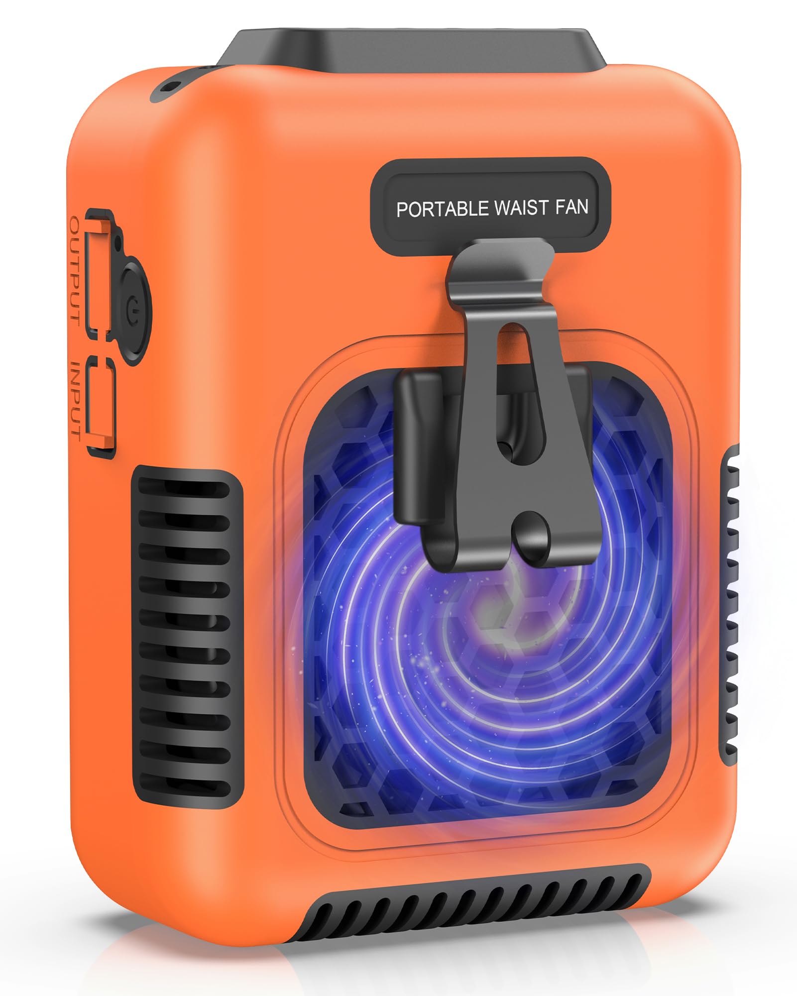 Cooling Waist Fan W/Steel Clip And Silicone Sleeve, Under Shirt Fan Clip On With Lanyard, 24H Personal Fan, 3 Speeds Cooling Bel