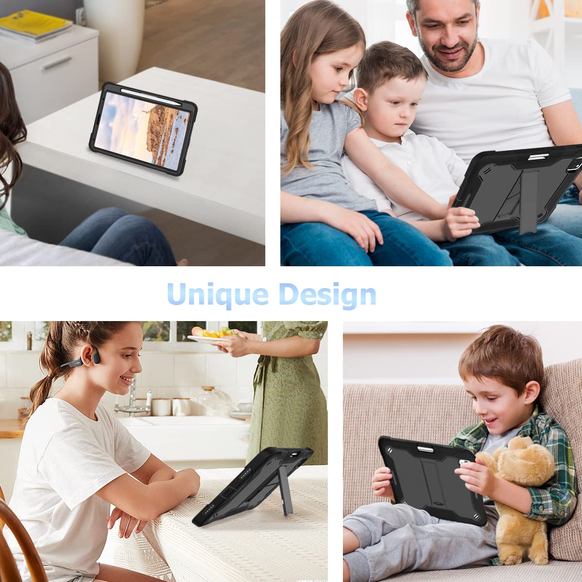 Fingic Case For Ipad Pro 11 Inch 2022/2021/2020/2018 Case,Ipad Air 5Th/4Th Generation Case Heavy Duty Rugged Soft Silicone Prote