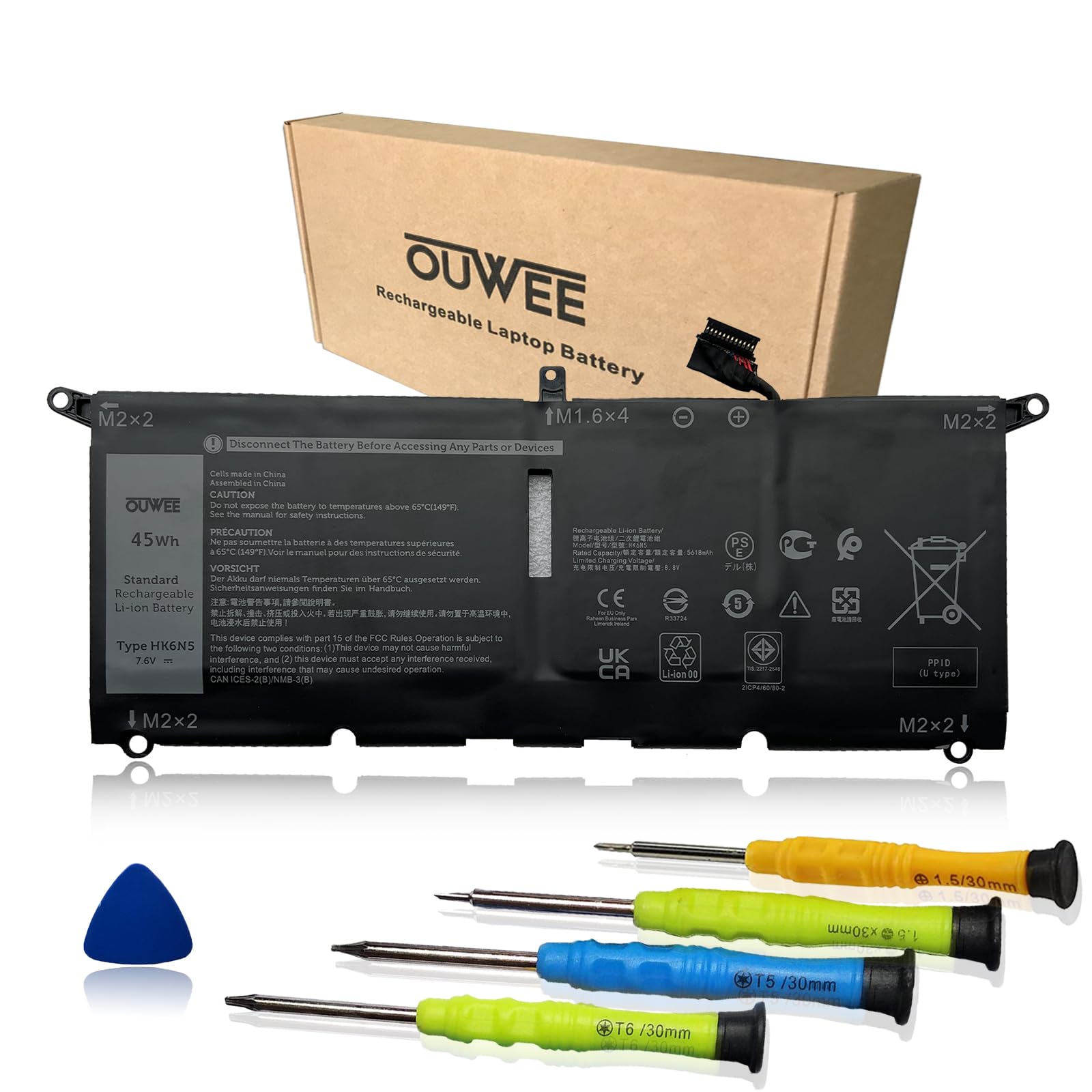 Ouwee Hk6N5 Laptop Battery Compatible With Dell Xps 9370 9380 7390 Inspiron 5390 5391 7490 Vostro 5390 5391 Latitude 3301 Inspir