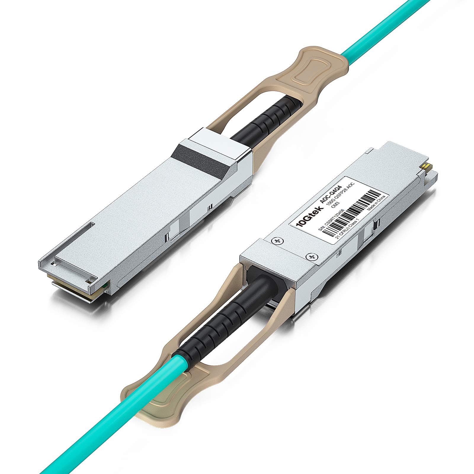 10Gtek 100G Qsfp28 Active Optical Cable - 100Gbase Qsfp28 To Qsfp28(Edr) Om3 Aoc Cable For Mellanox Mfa1A00-C015, 15-Meter