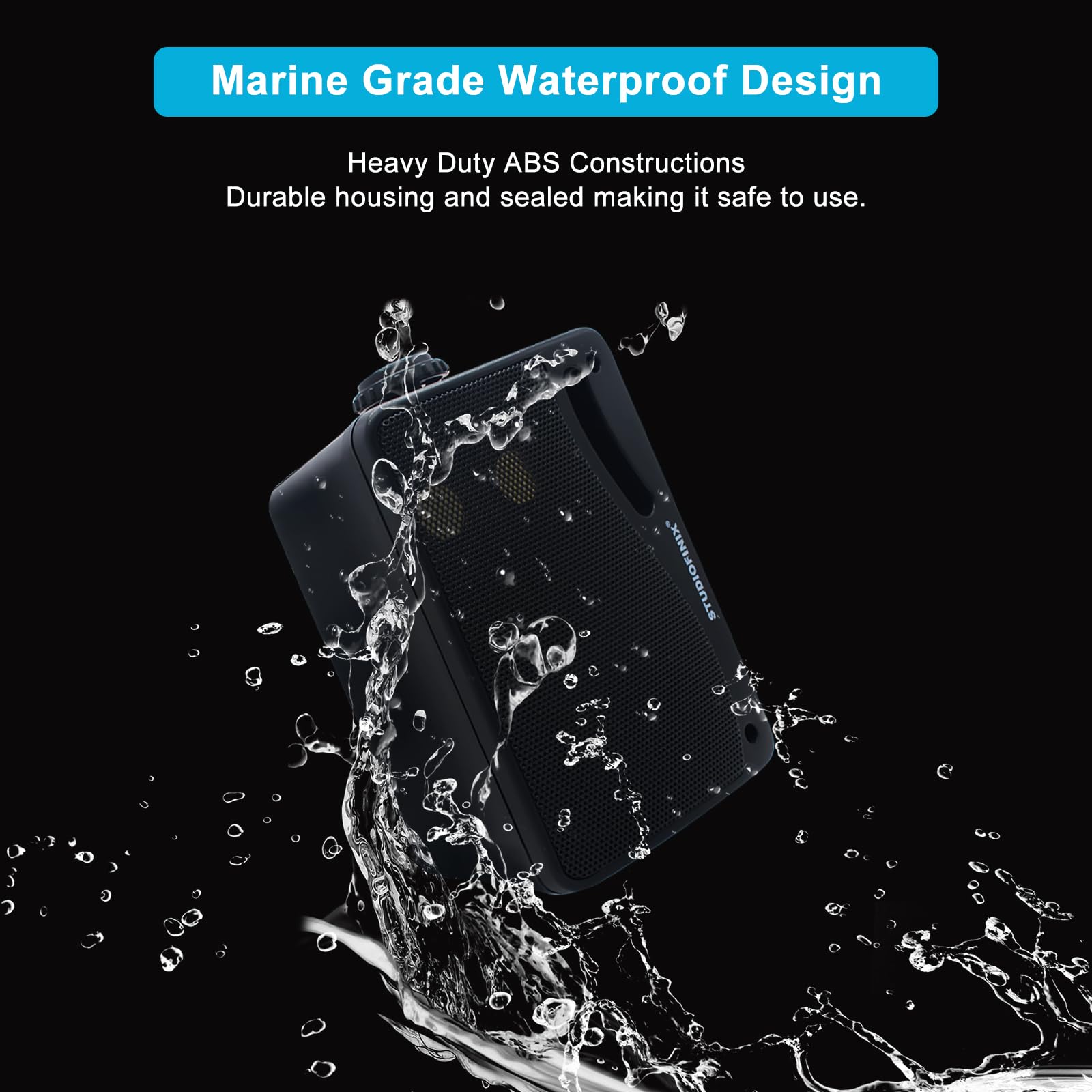 Studiofinix Passive Outdoor Speakers Wired Waterproof  3.5 Inch 3 Way 200W Surface Marine & Wall Mount Speakers, Perfect For Hom