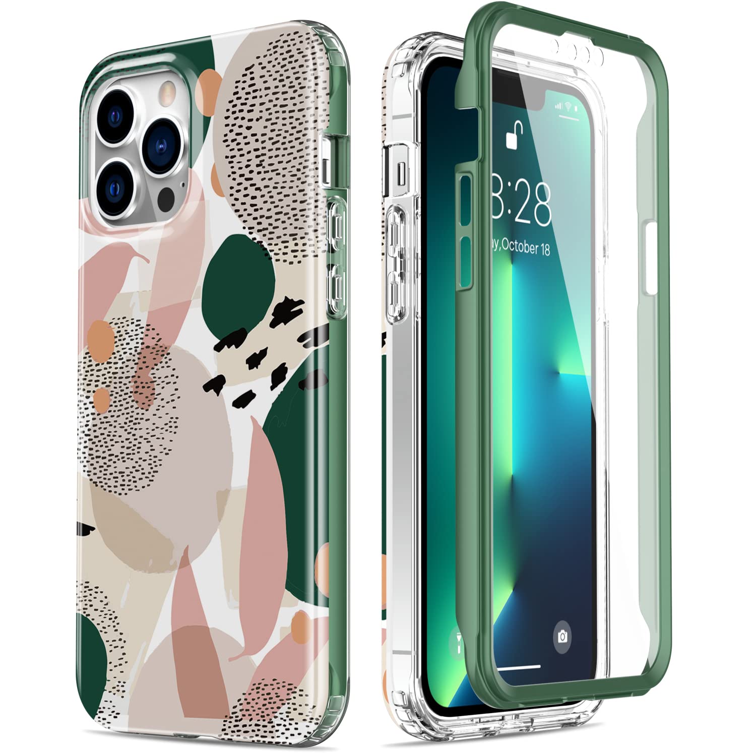 Esdot for iPhone 13 Pro Max Case with Built-in Screen Protector,Military Grade Cover with Fashion Designs for Women Girls,Protec