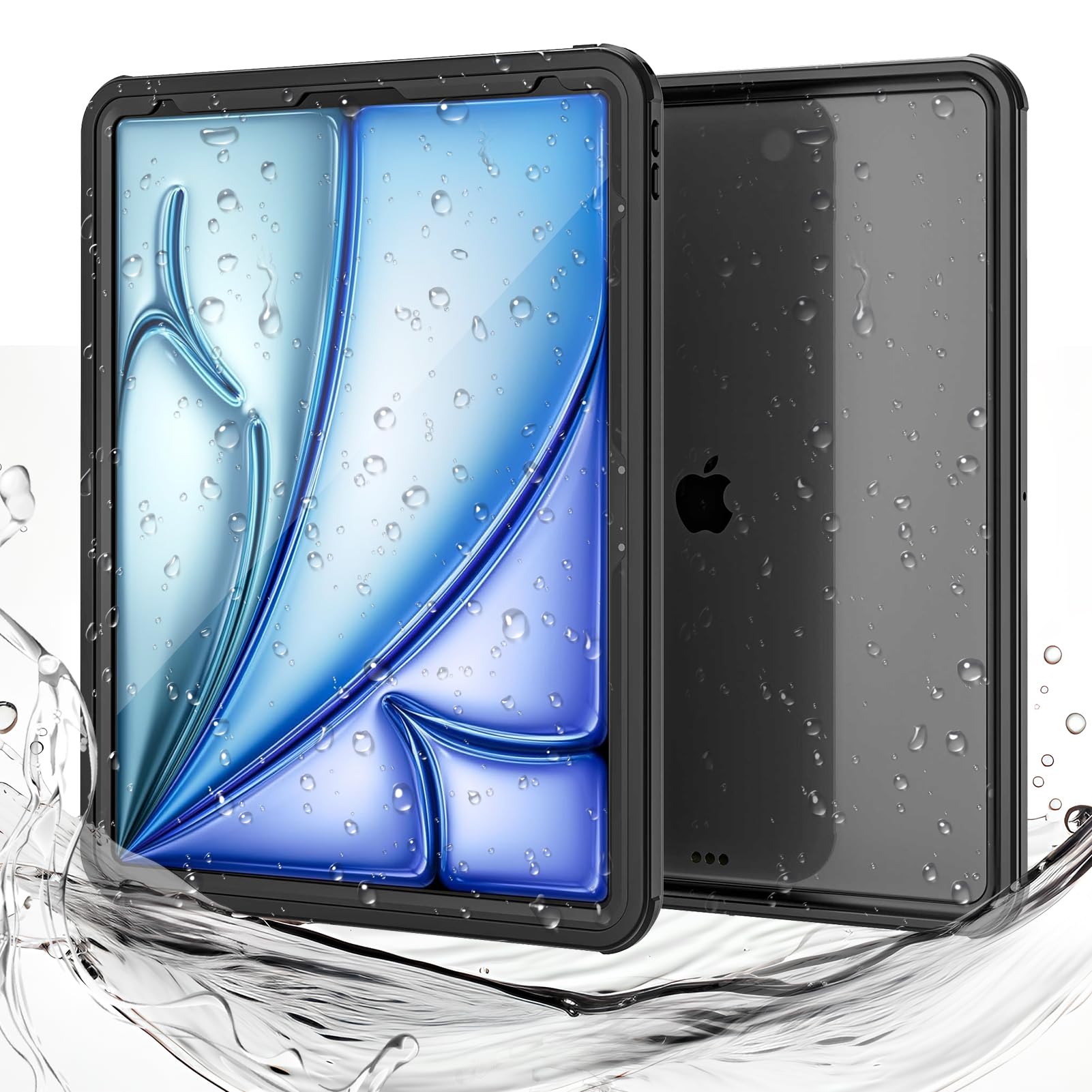 Miimall Waterproof Case for iPad Air 13 inch M2 2024, IP68 360 Full-Body Ultra-Thin, Built-in Screen Protector, Shockproof Dust/