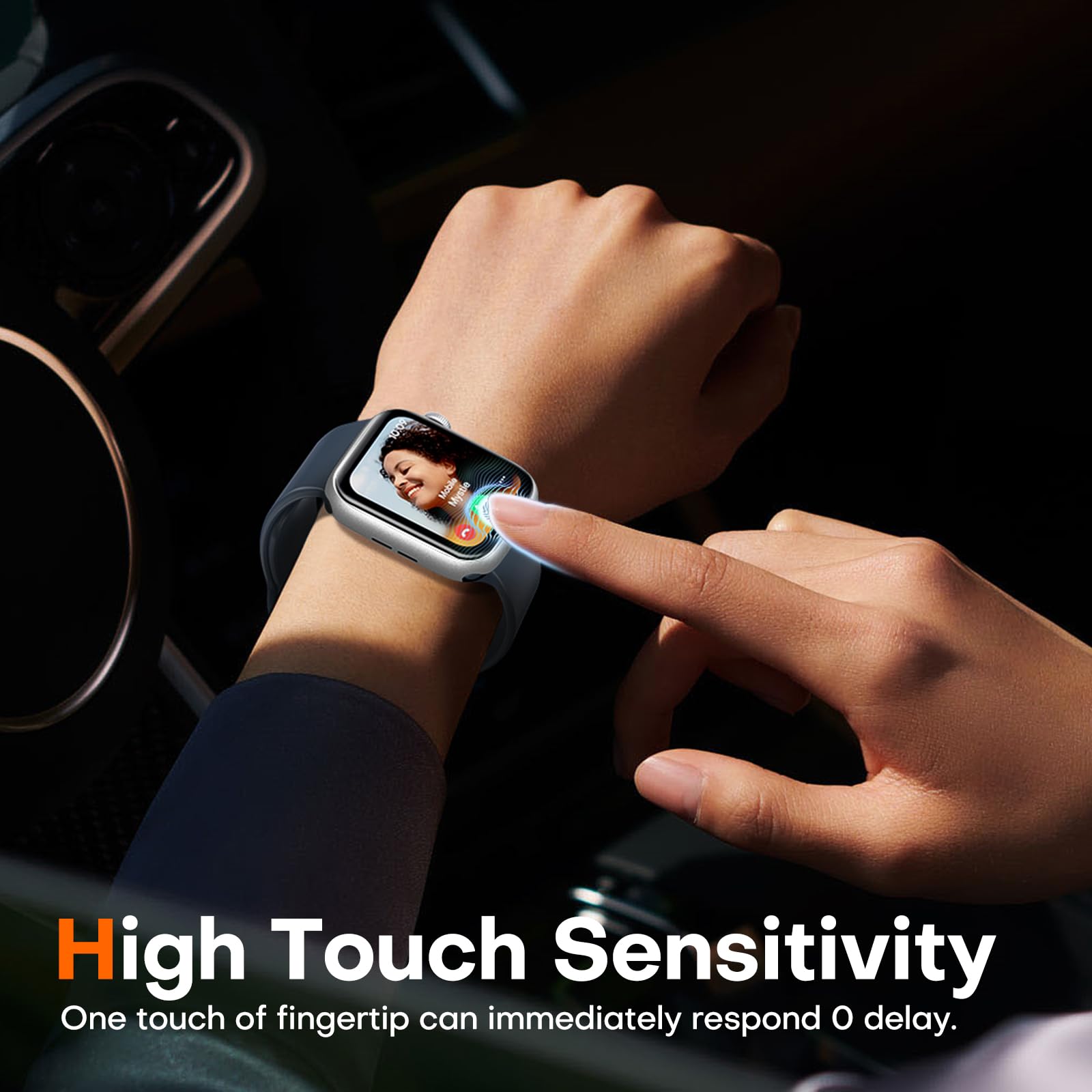 [8 Pack] L?K Designed For Apple Watch Series 9/8/7 Screen Protector 45Mm  [Anti Scratch+Self Healing+Ultra Thin+ 0 Bubble] Hd Tp