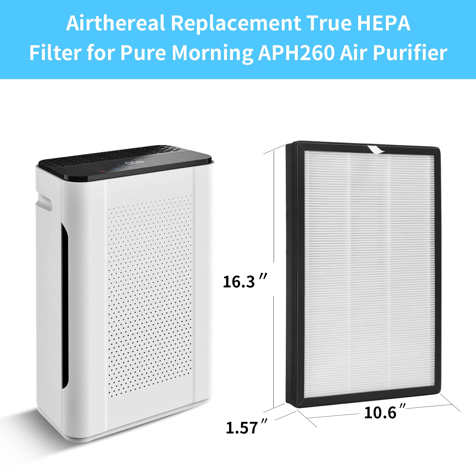 Gokbny Aph260 True Hepa Replacement Filter Compatible With Pure Morning Aph260 Purifier, Also Compatible With Pure Morning Aph32
