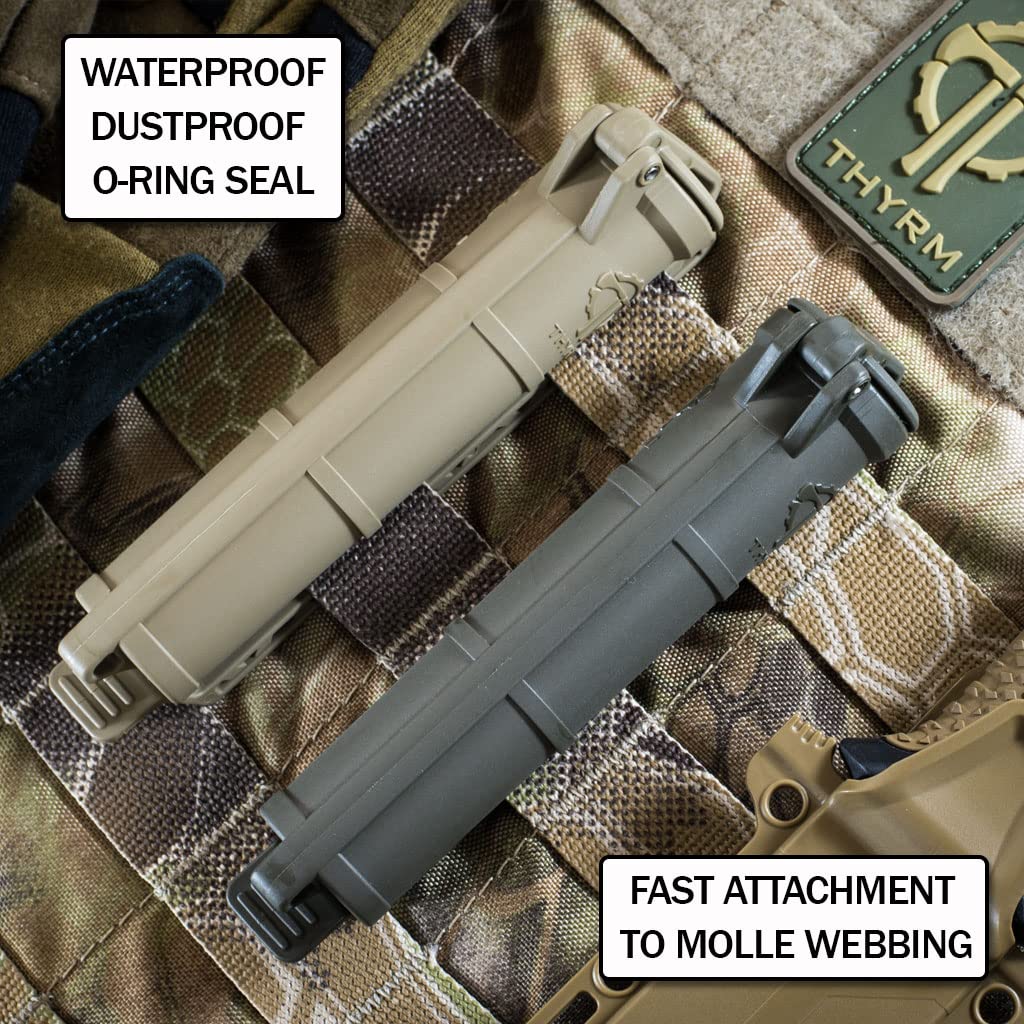 Thyrm Cellvault Battery Storage (Clear) Case For Aa, Aaa, Cr123 Batteries, Survival Gear, Matches, Made In Usa