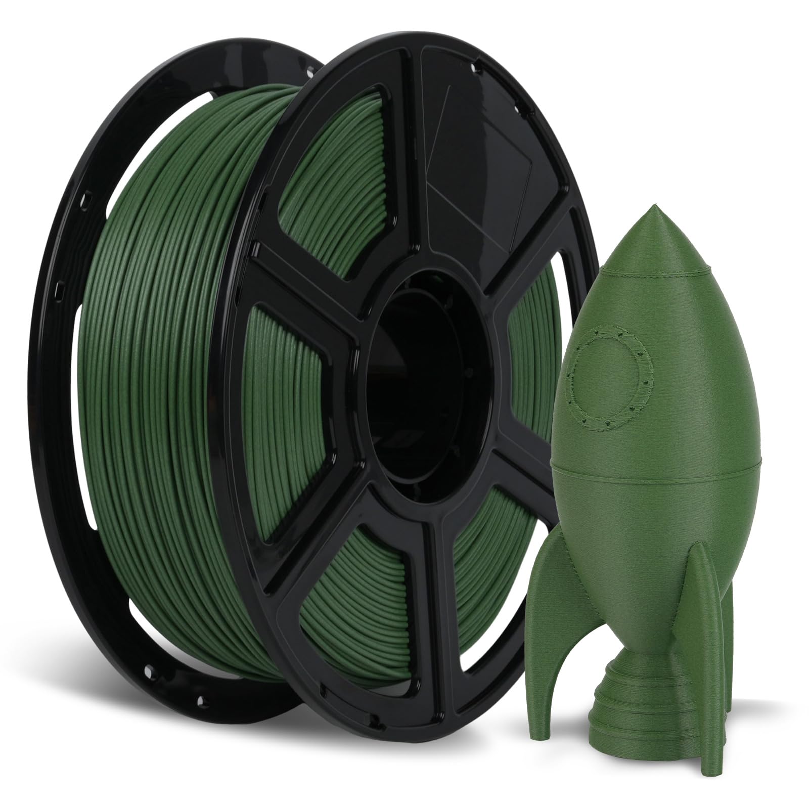 FLASHFORGE Carbon Fiber PETG Filament 1.75mm Grass Green, Reinforced 3D Printer Filament 1kg, Lightweight & High-Strength PETG-C