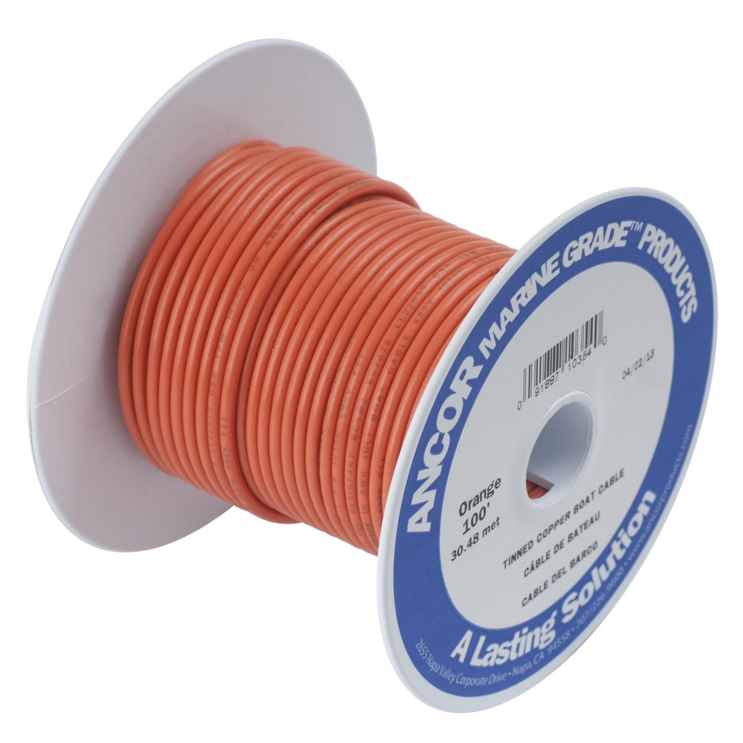 Ancor 102525 Marine Grade Electrical Primary Tinned Copper Boat Wiring (16-Gauge, Orange, 250-Feet)