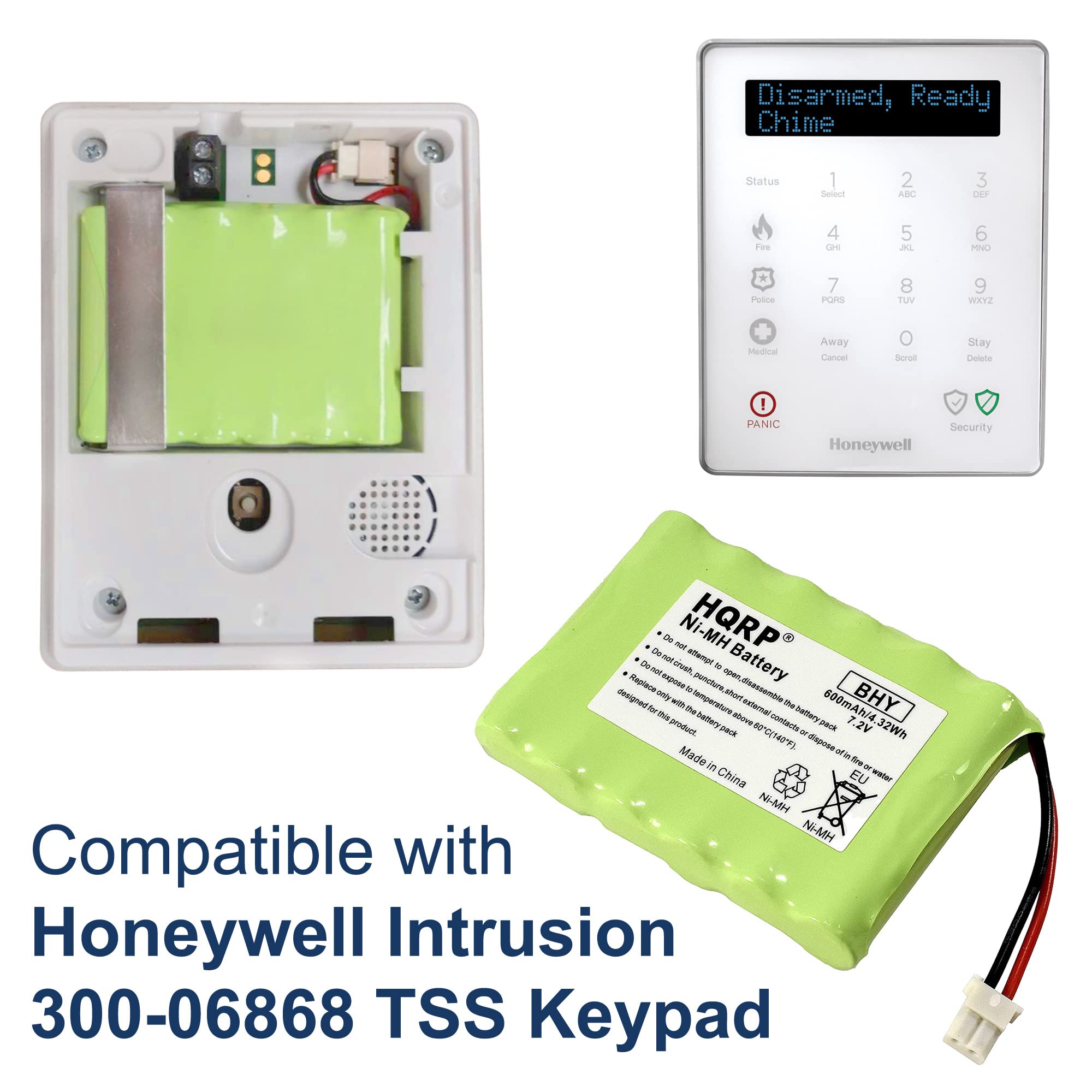 Hqrp 7.2V Battery Compatible With Honeywell Intrusion 300 06868 Tss Keypad, 8Dllkp500 8Dltsscbase1 8Dlwltp100 Wltp100 Lkp500 Lyr