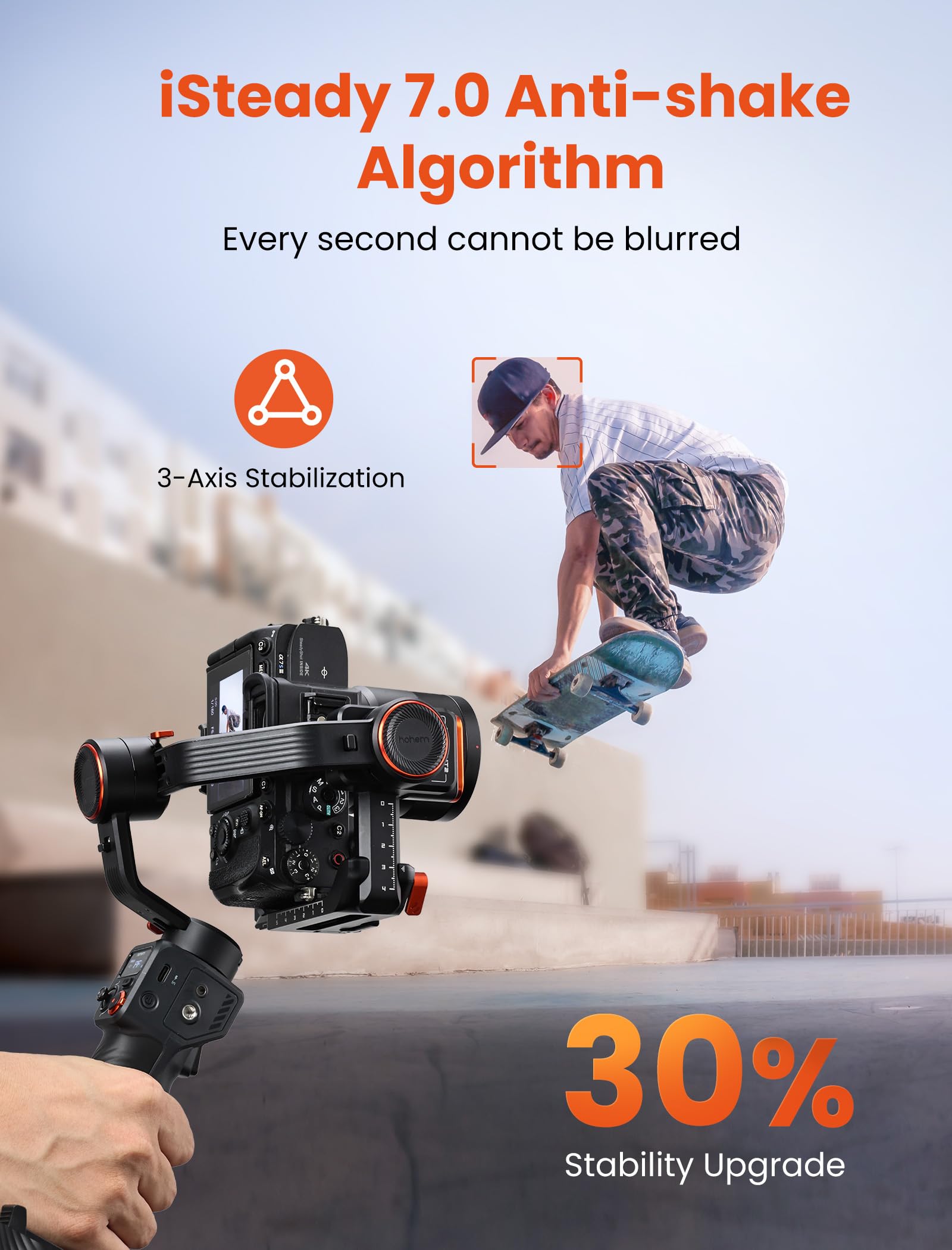 Hohem Isteady Mt2 Kit Gimbal Stabilizer For Camera, Ai Tracker W/Fill Light 3 Axis Gimbal For Mirrorless/Pocket Camera/Action Camera/Smartphone, Camera Stabilizer For Dslr Camera Canon/Nikon/Sony