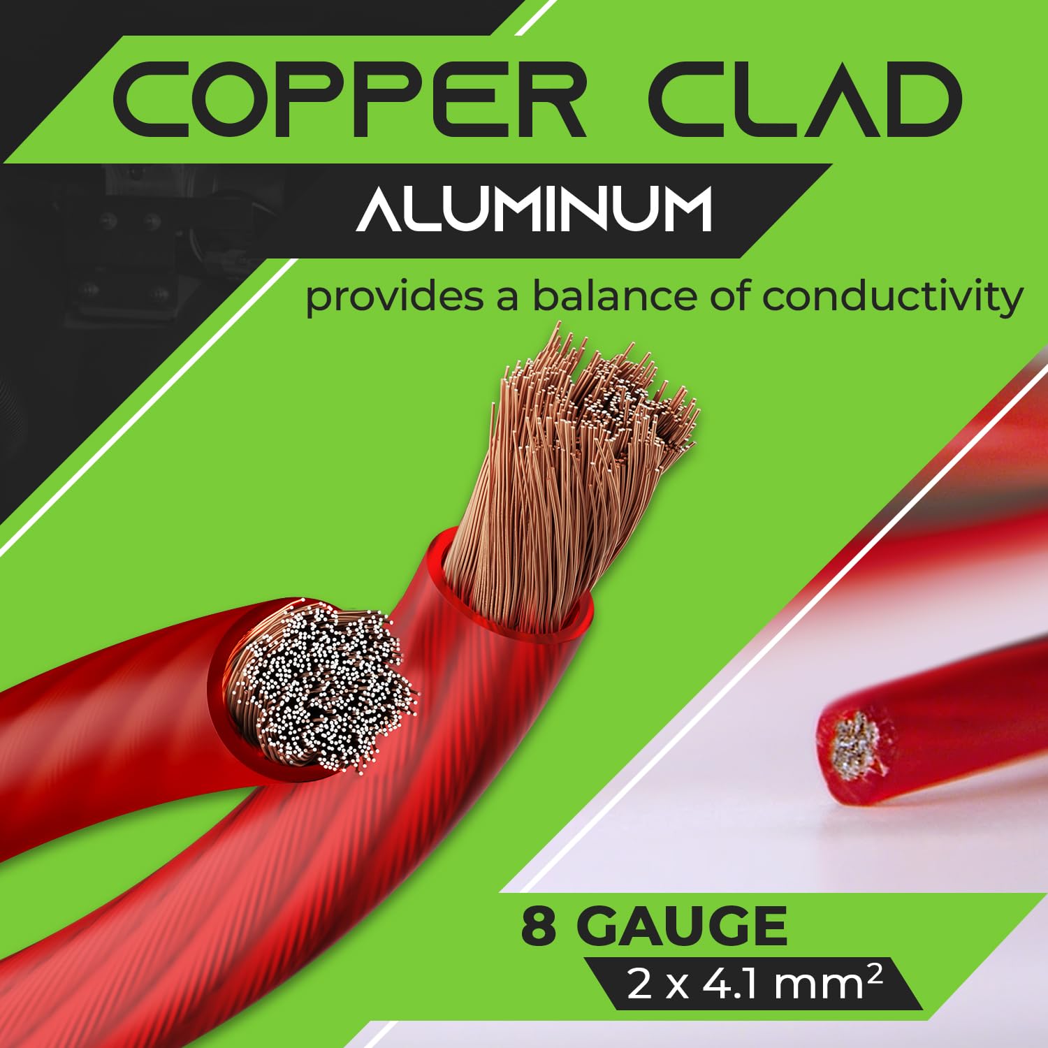 Gearit 8 Gauge Wire (10Ft   Red Translucent) Copper Clad Aluminum Cca   Primary Automotive Wire Power/Ground, Battery Cable, Car