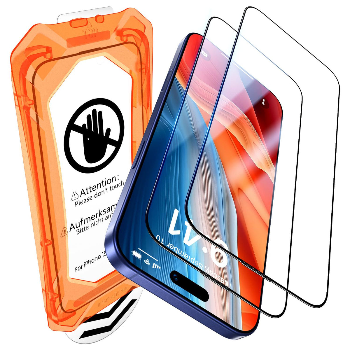 Uniqueme For Iphone 16 Plus Screen Protector - [Military Grade Shatterproof & 9H+ Hardness] Screen Protector 16 Plus Tempered Gl