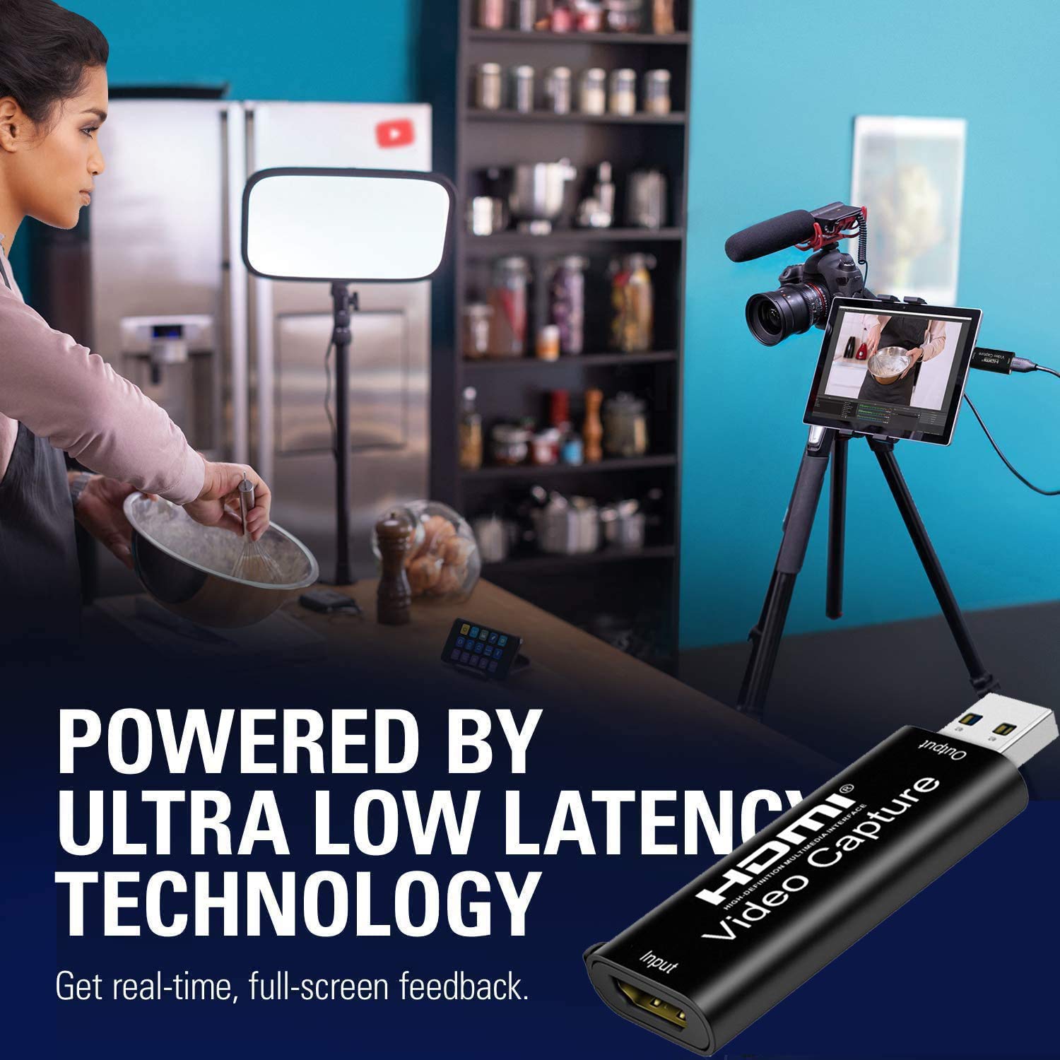 4K Hdmi Video Capture Card, Cam Link Card Game Capture Card Audio Capture Adapter Hdmi To Usb 2.0 Record Capture Device For Streaming, Live Broadcasting, Video Conference, Teaching, Gaming(Black)