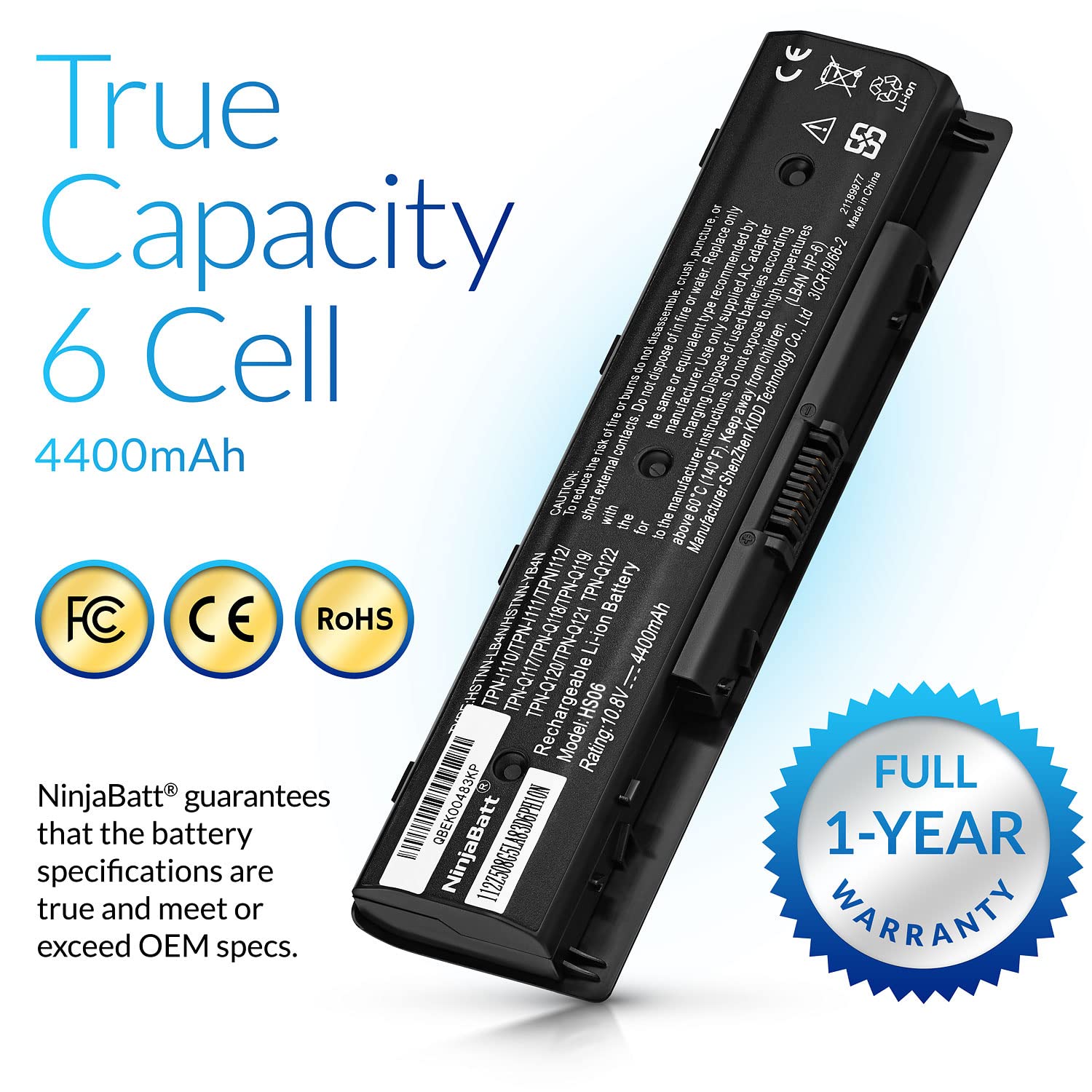 Ninjabatt Battery For Hp P106 710416 001 Envy 710417 001 Pi06 Hstnn Lb4N M7 J020Dx 17 E020Us M6 N012Dx Hstnn Ub4N Hstnn Lb40 Tpn