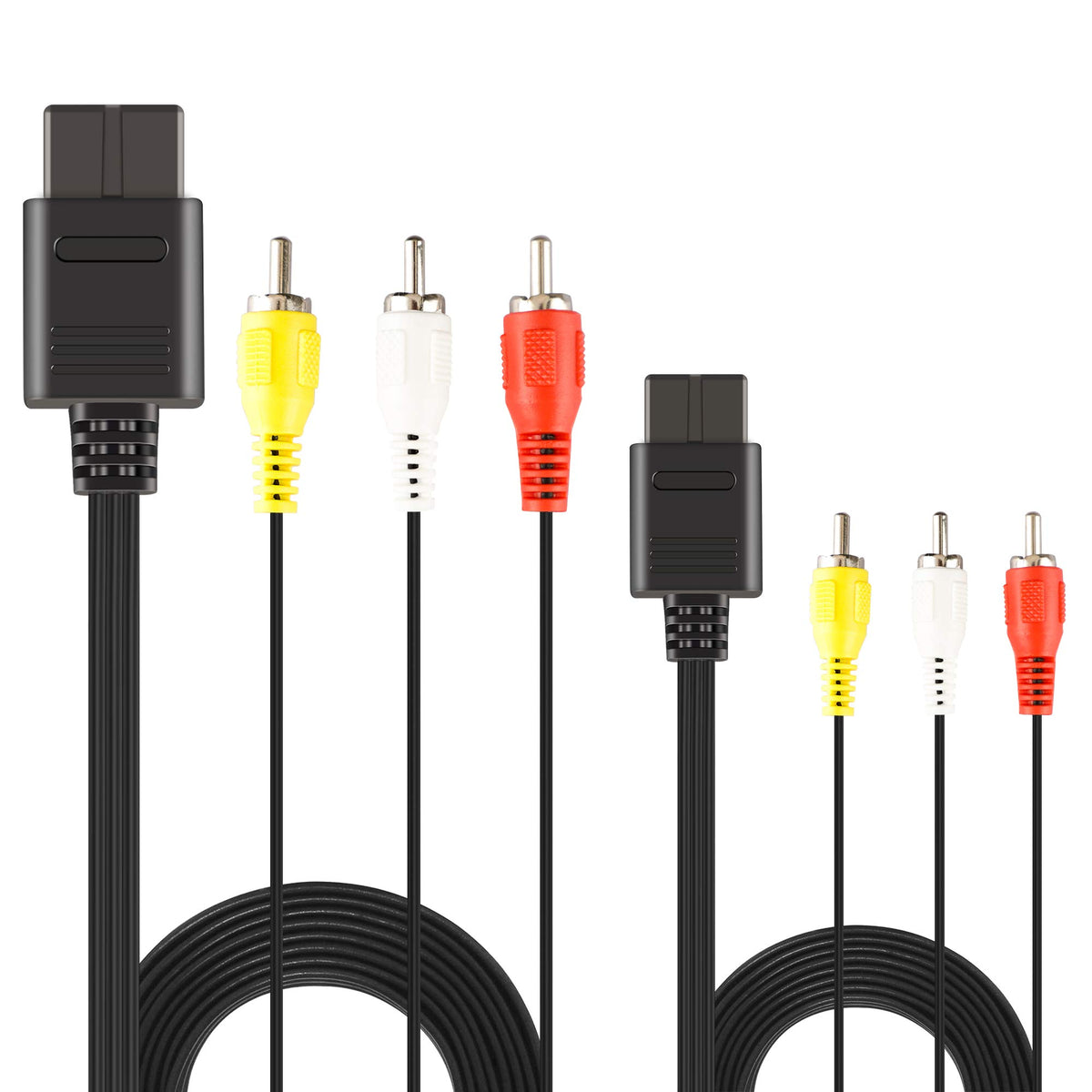 2 Pack 6Ft Av Cable N64 Av Cable Composite Retro Audio Video Standard Cord For Nintendo 64 Tv Game/Snes/Gamecube/Gc