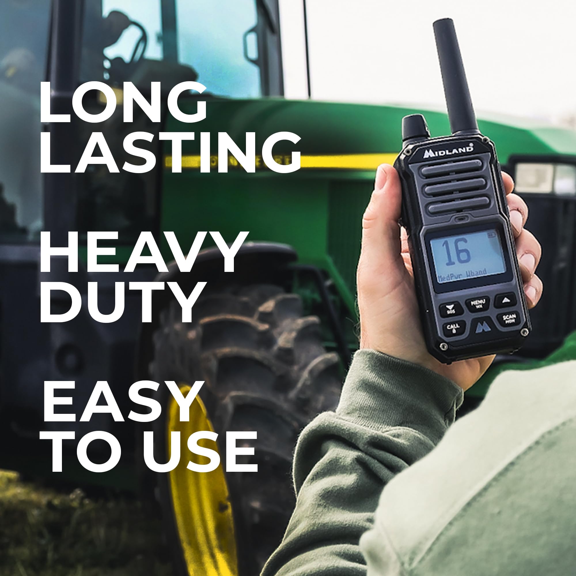 Midland Gxt67 Pro Gmrs Radio   Two Way Midland Walkie Talkie   Repeater Capable, Ip67 Waterproof, Active Noise Canceling, Hands