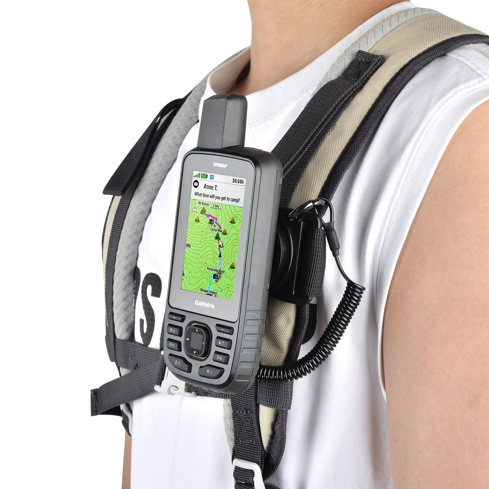 Iguerburn Backpack Tether For Garmin Handheld Gps Inreach/Etrex/Rino/Alpha/Oregon/Gpsmap Series   Garmin Spine Mount Adapter Wit