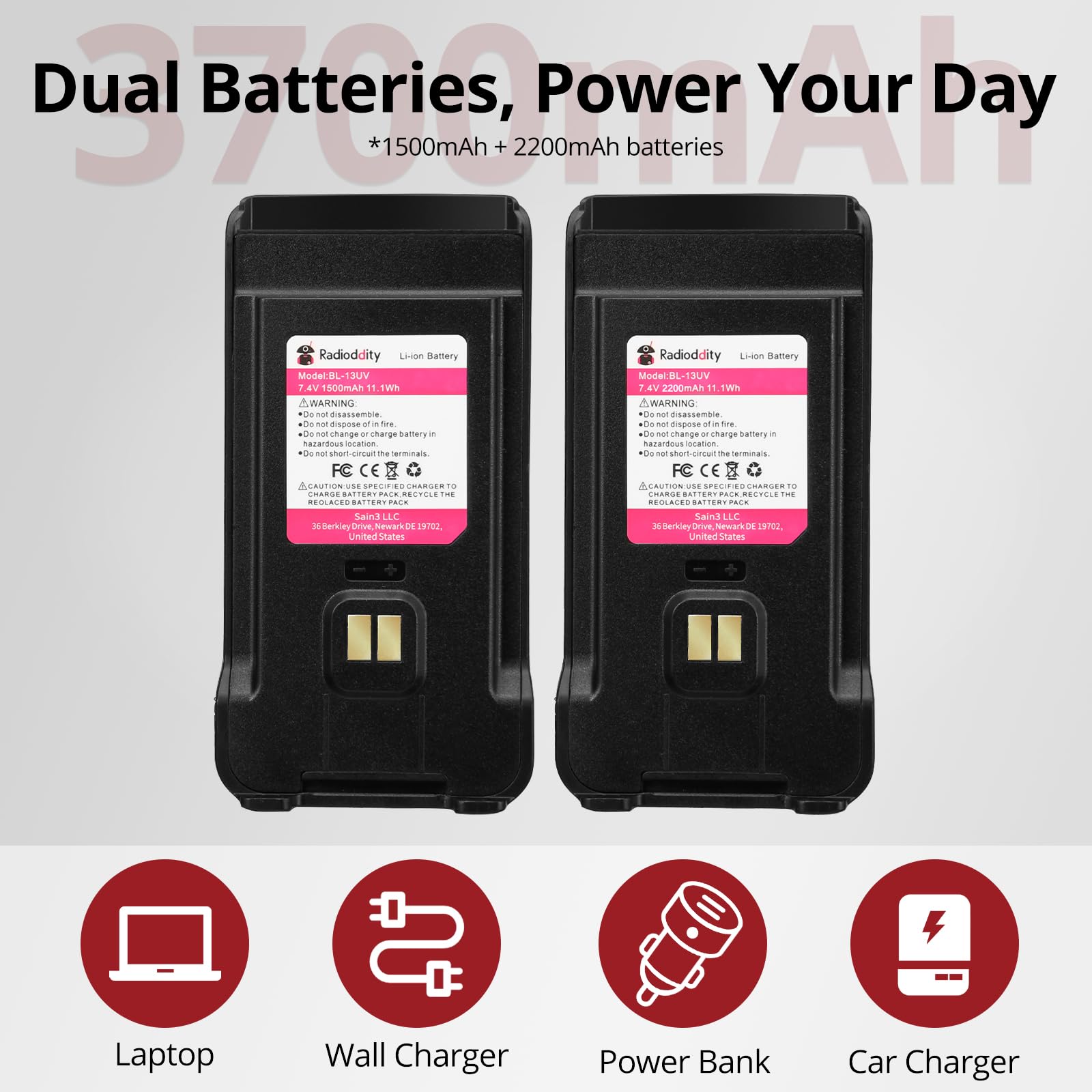 1 Pack Radioddity Gm 30 Gmrs Handheld Radio, Long Range Two Way Radio, 11 Noaa Channels, Display Sync. Ideal For Off Road Overla