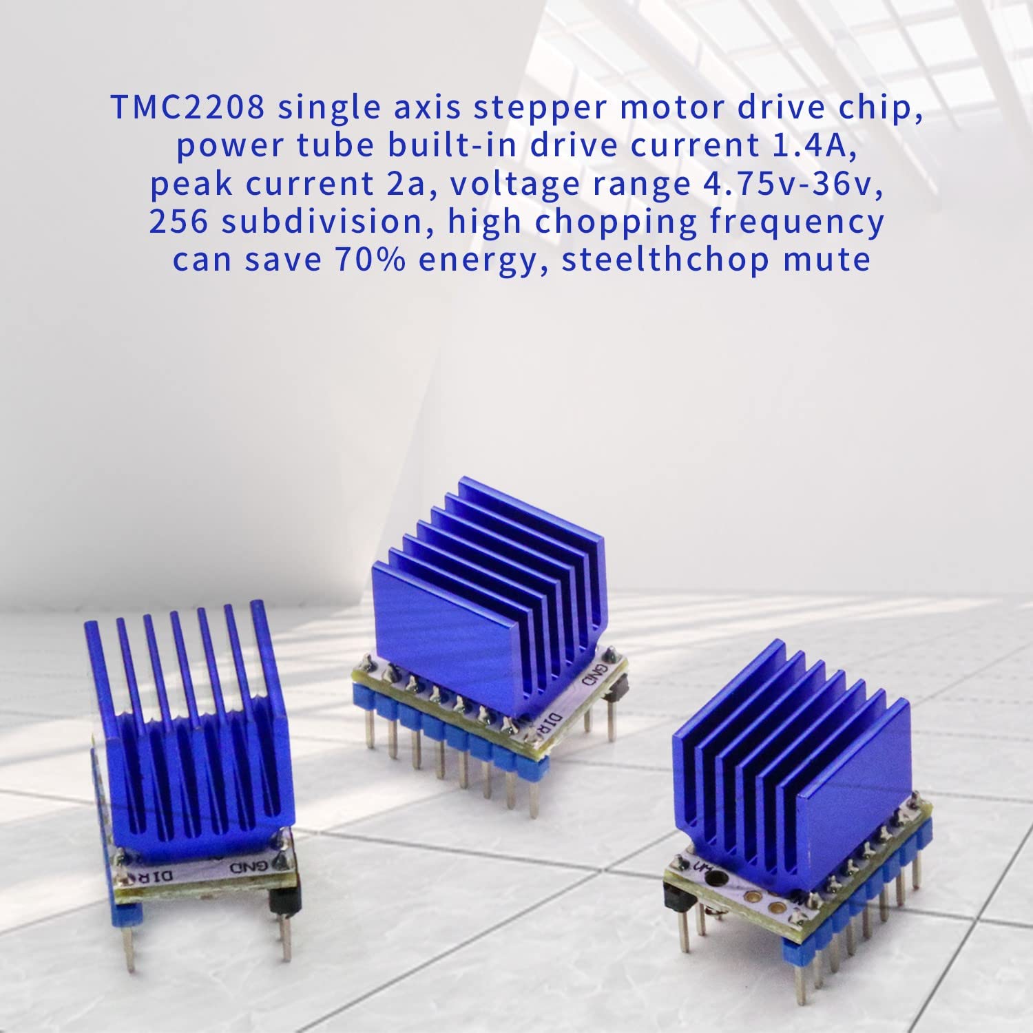 Cenrykay Tmc2208 3D Printer Stepper Motor Driver, 5Pack Tmc2208 V1.2 Stepper Driver Module With Heat Sink For 3D Printer Control