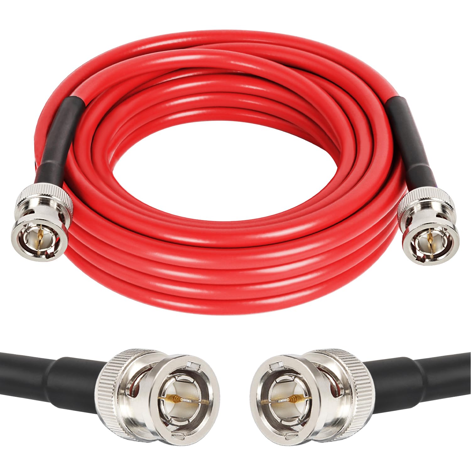 20Ft Sdi Cable Bnc Cable Xrds Rf Hd Sdi Cable Bnc Digital Video Cable 75 Ohm Rg59 Bnc Male Cable For 4K 1080P 3G/6G Hd Sdi Camer