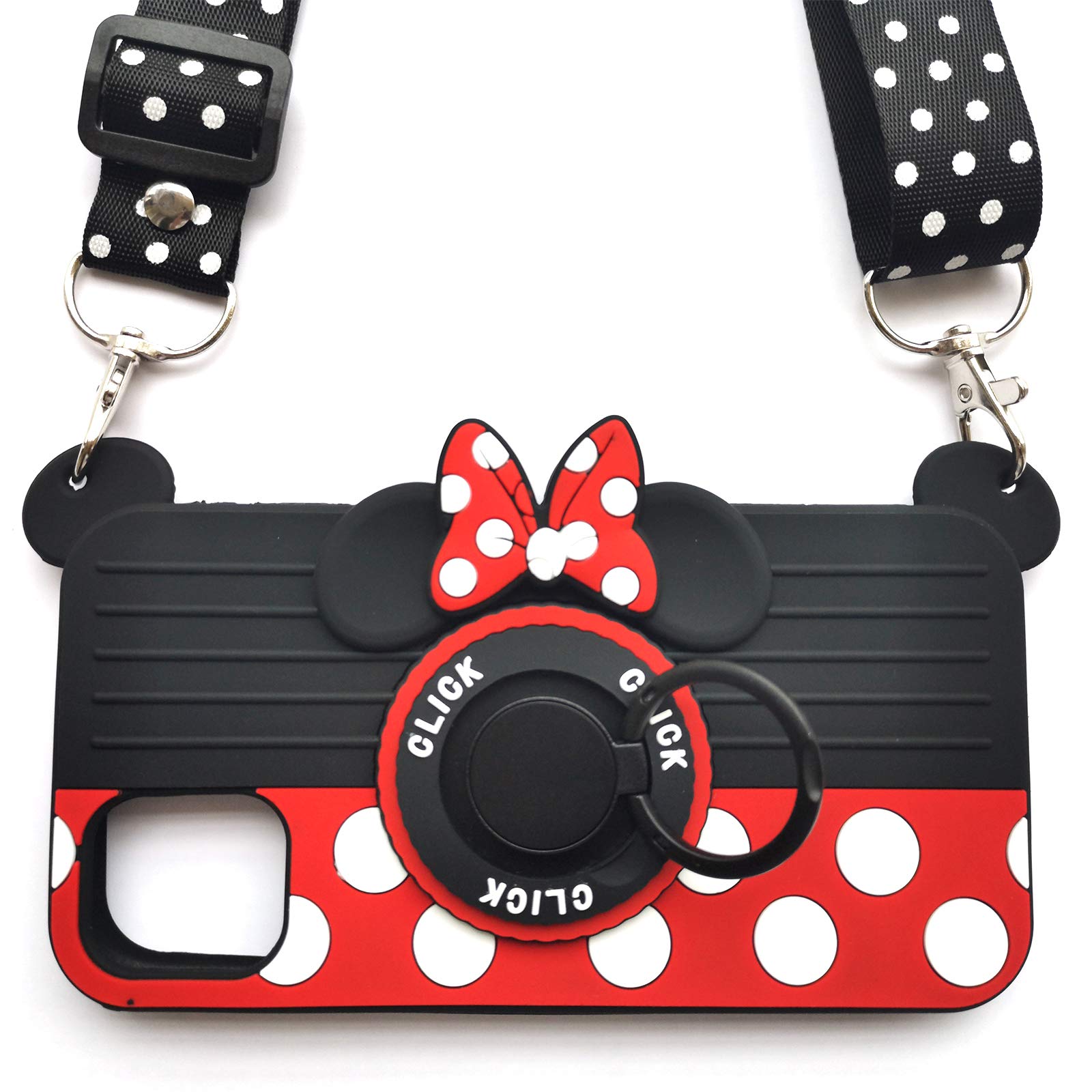 Pet Ahgk For Iphone 11 Pro Max Case Minnie Phone Case 3D Cute Camera Design Soft Silicone Case With Rotating Metal Bracket Lanya