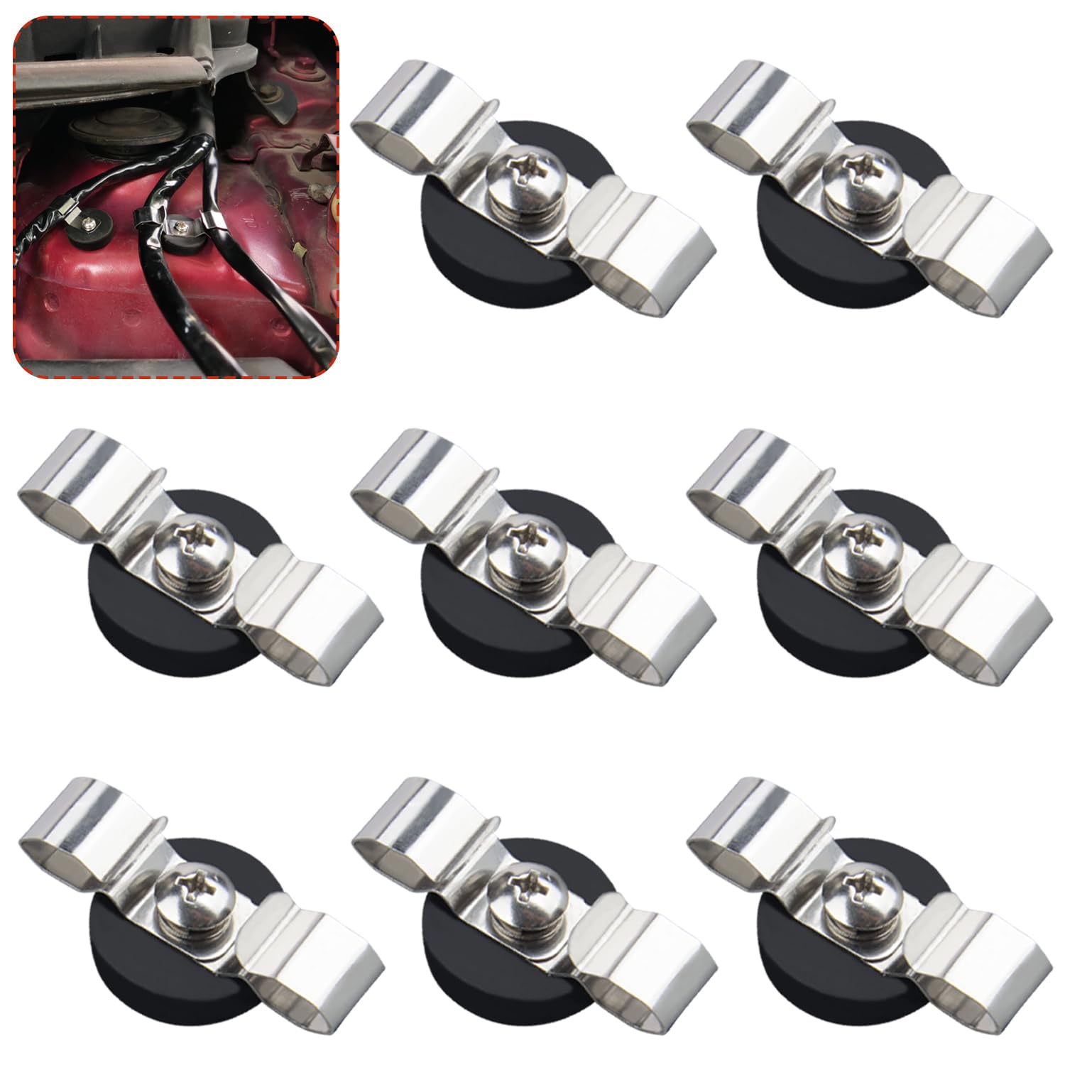 Sknooy Strong Magnetic Cables Clips, 8Pcs Heavy Duty Magnets Cord Clamps For Hanging Cables, Non Scratch Rubber Coated Magnetic