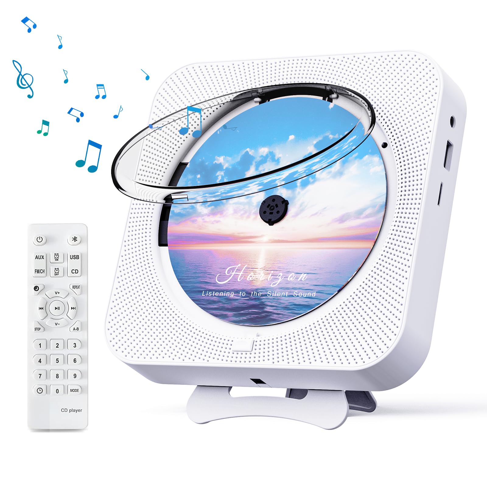 Micocious Bluetooth Portable Home Cd Music Player With Remote Control, Timer, Built In Speakers And Led Display   Fm Radio Boomb