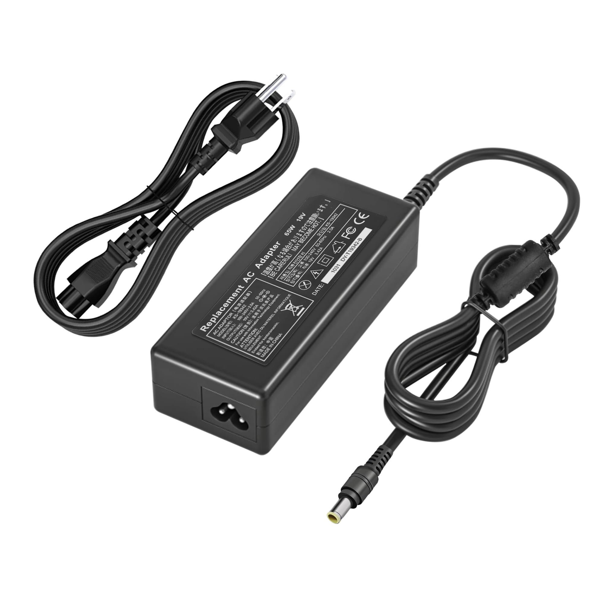 19V AC Power Cord for HP Monitor 20 21.5 23 23.8 25 27, Replacement for 27f 24f 22cwa 24m 23er 23es 27eb 32f vh240a 24ea 2