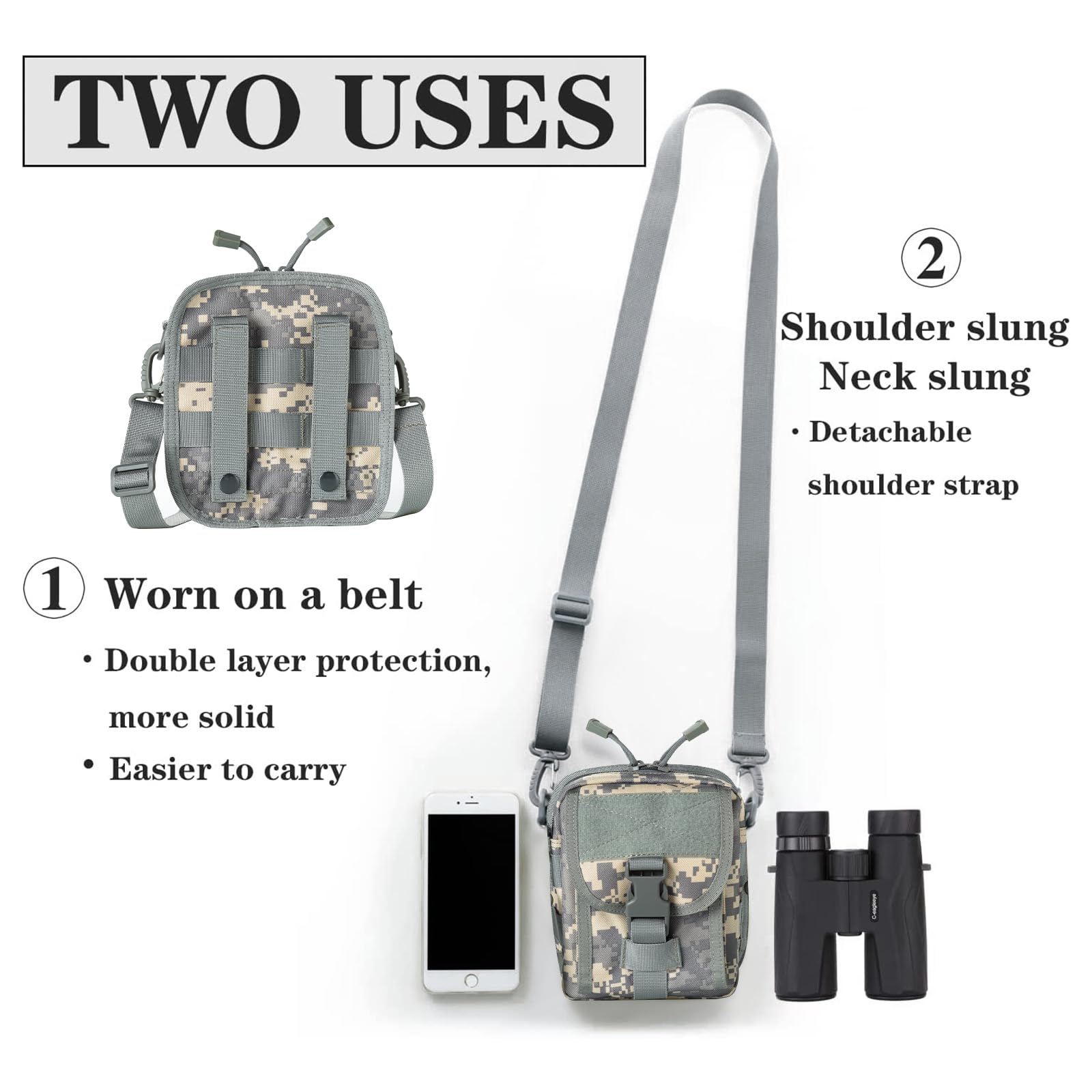 C Eagleeye Camo Binocular & Rangefinder Case,Life Waterproof, Inside The Foam Cushion Shockproof, Suitable For Hunting Hiking Tr