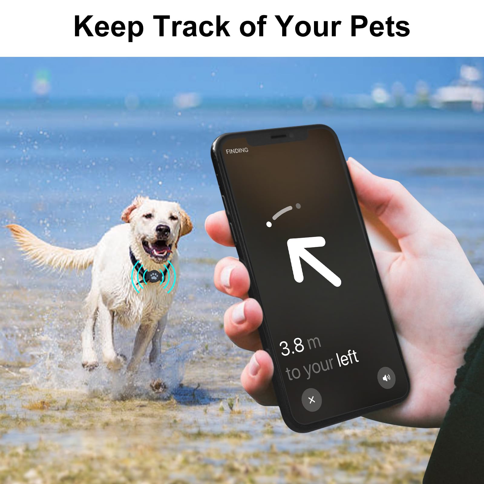 Szjcltd Waterproof Airtag Dog Collar Holder, 1 Pack Full Body Covered Soft Silicone Apple Air Tag Dog Collar For Gps Pet Tracker