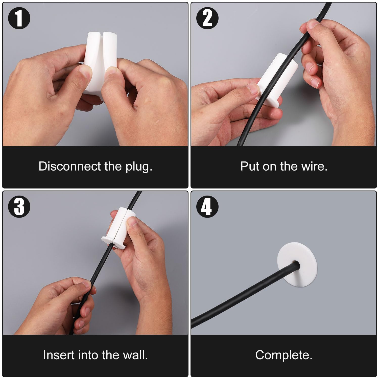 4Pcs Cable Routing Kit For Starlink 1 Inch Wall Hole, Silicone Cable Feed Through Bushings Cable Mounting Accessories Routing Cl