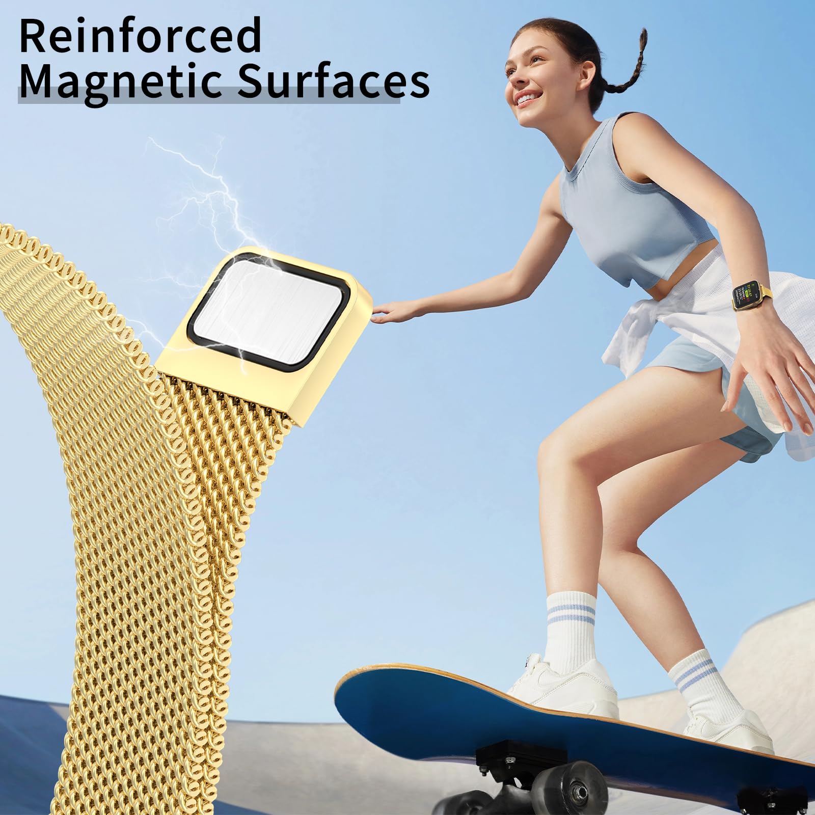 Marge Plus Slim Milanese Loop Compatible With Apple Watch Band For Women 40Mm 41Mm 38Mm 42Mm 44Mm 45Mm 49Mm 42Mm 46Mm, Stainless