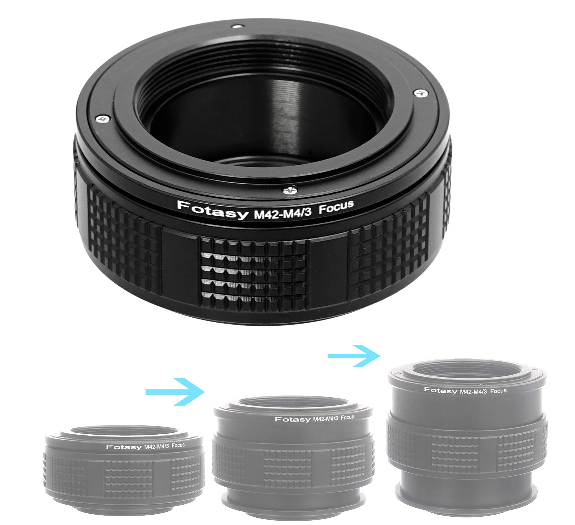 Fotasy M42 Lens To M4/3 Focusing Helicoid Adapter, Mft Mount Macro Helicoid Tube, Compatible With Panasonic G9 Gh5 Ii Gx8 Gx9 Gx