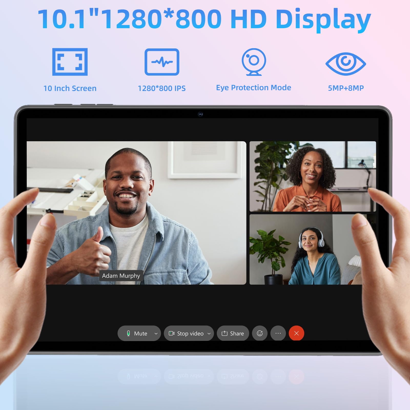 Tablet 10.1 Inch, Android 14 Tablets 9(3+6) Gb Ram 64Gb Rom 1Tb Expand, 1280X800 Ips Hd Touchscreen,6000Mah Battery, Bluetooth,