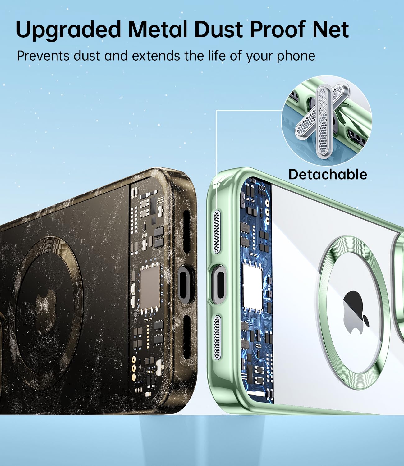 Jueshituo Magnetic Titanium For Iphone 15 Promax Case With Full Camera Protection [No.1 Strong N56 Magnets] [Military Grade Drop