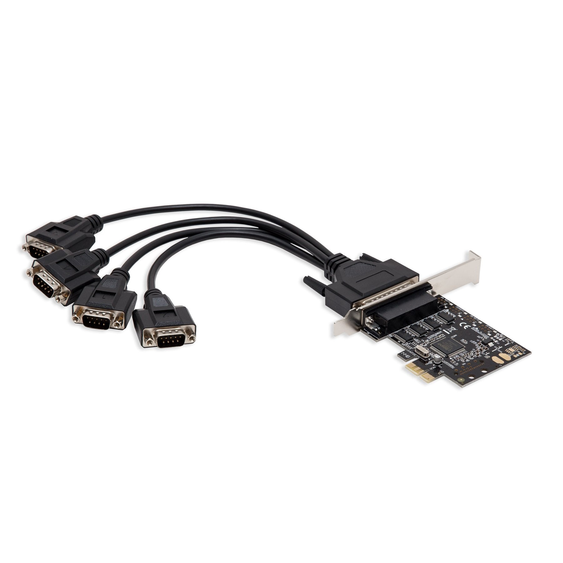 Syba Pci Express X1 4 Port Rs232 Serial Card, Moschip 9904 Chipset, Fan Out Cable