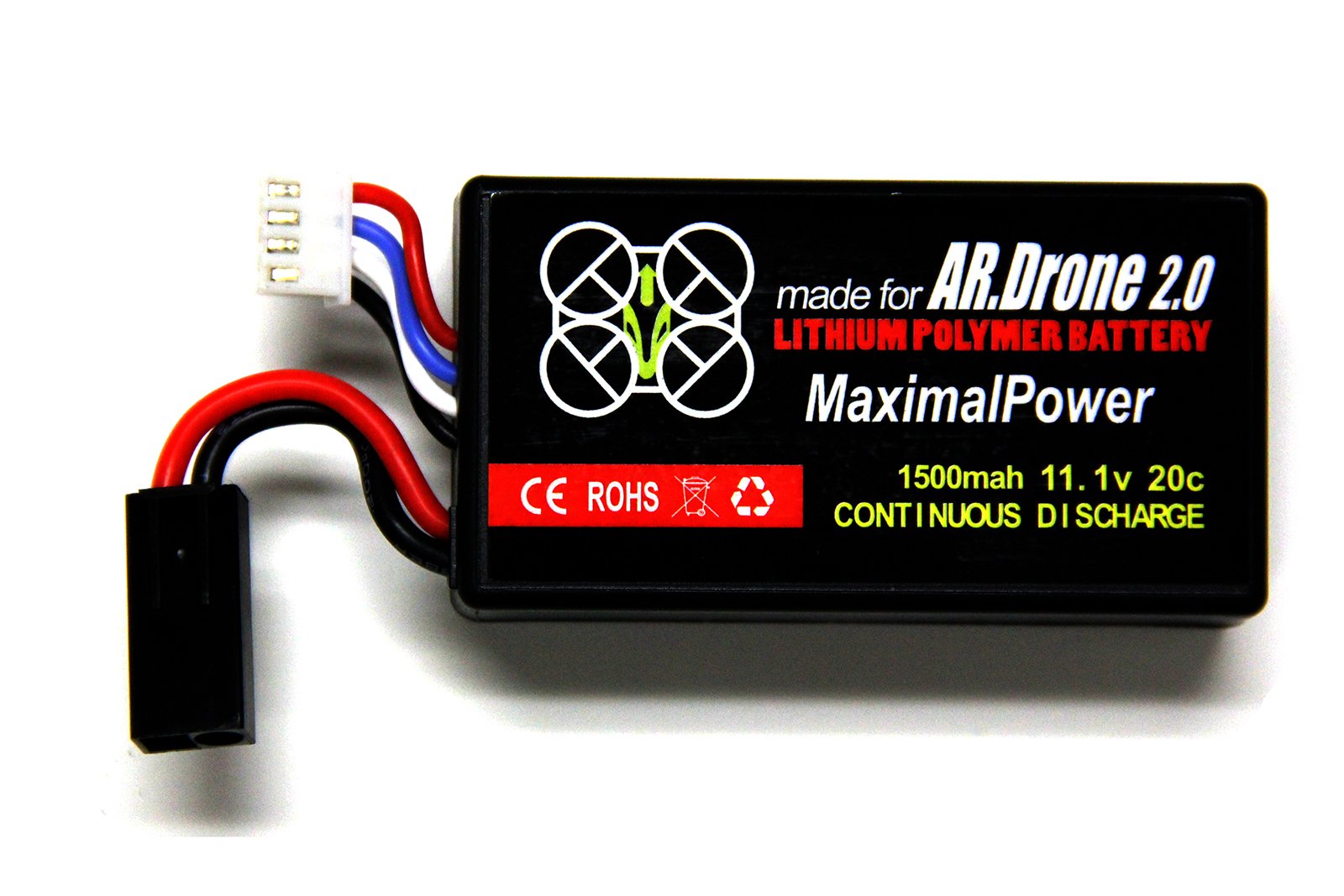 Maximalpower Gifi Power Lipo Battery For Parrot Ar.Drone 2.0 & 1.0 Quadricopter Lithium Polymer 1500Mah 11.1V 20C (1 Battery) (D
