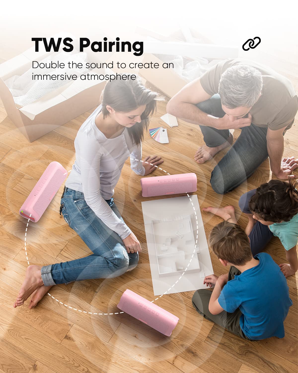 Ipx5 Waterproof Bluetooth Speaker With Hd Sound, 24H Playtime   For Home, Outdoor, Beach