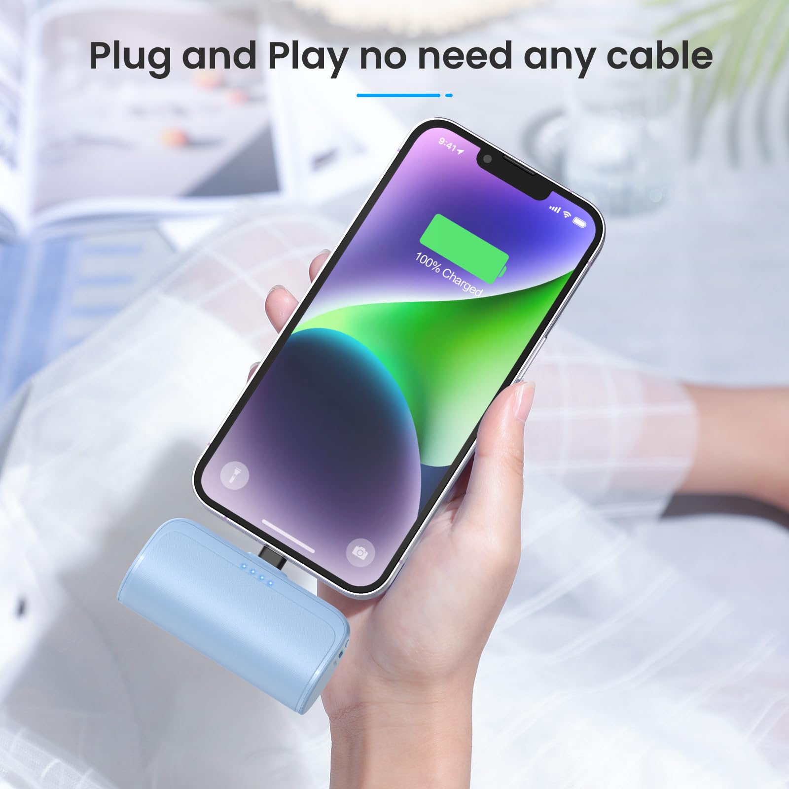 Mini Portable Charger Power Bank For Iphone,5200Mah Phone Charger, Ultra Compact Pd Fast Charging Battery Pack Compatible With I