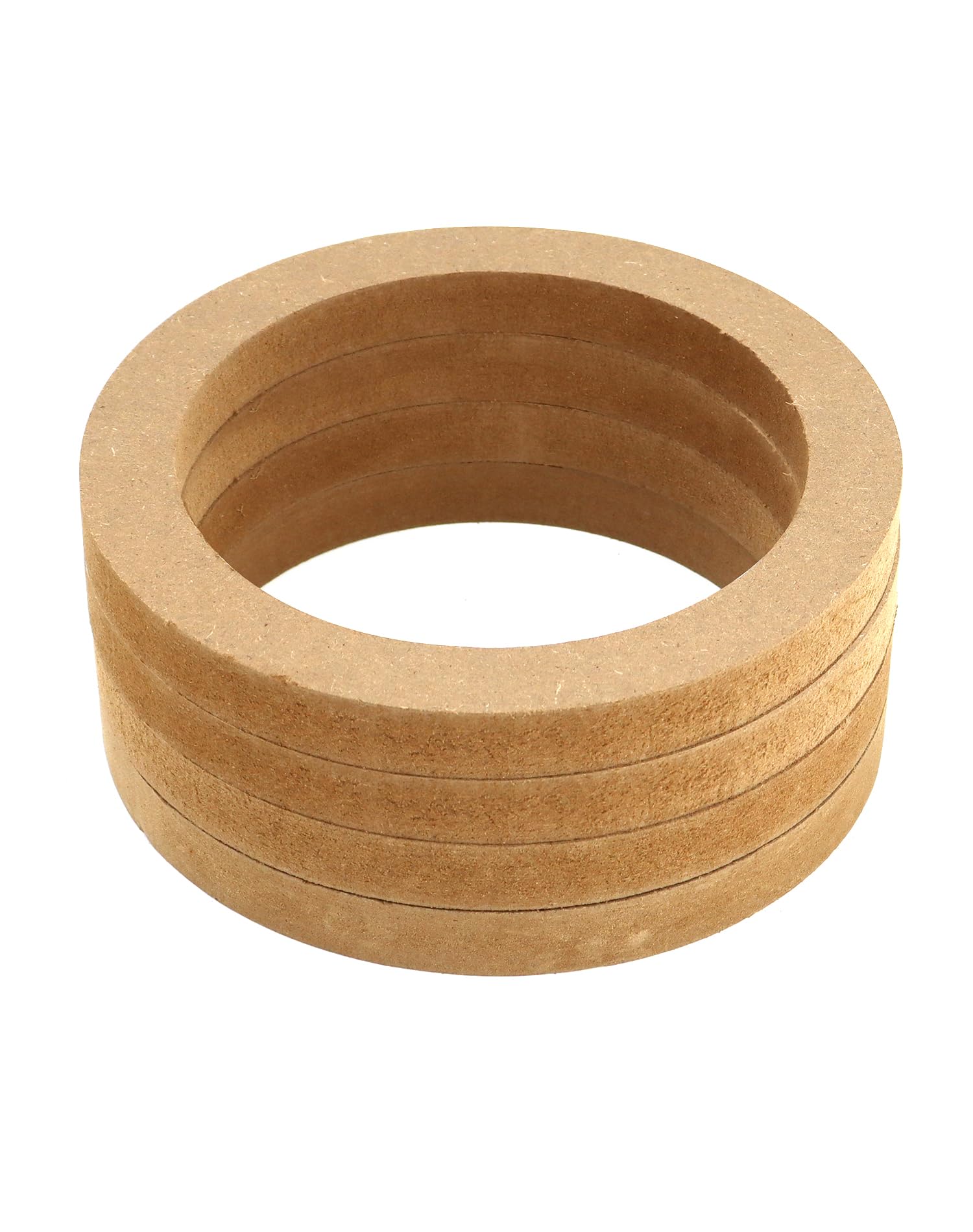 Qwork Wooden Speaker Spacer Rings, 4 Pcs 6.5'' Car Mdf Speaker Ring, Mdf Tweeter Wood Rings For 6.5 Inch Speakers