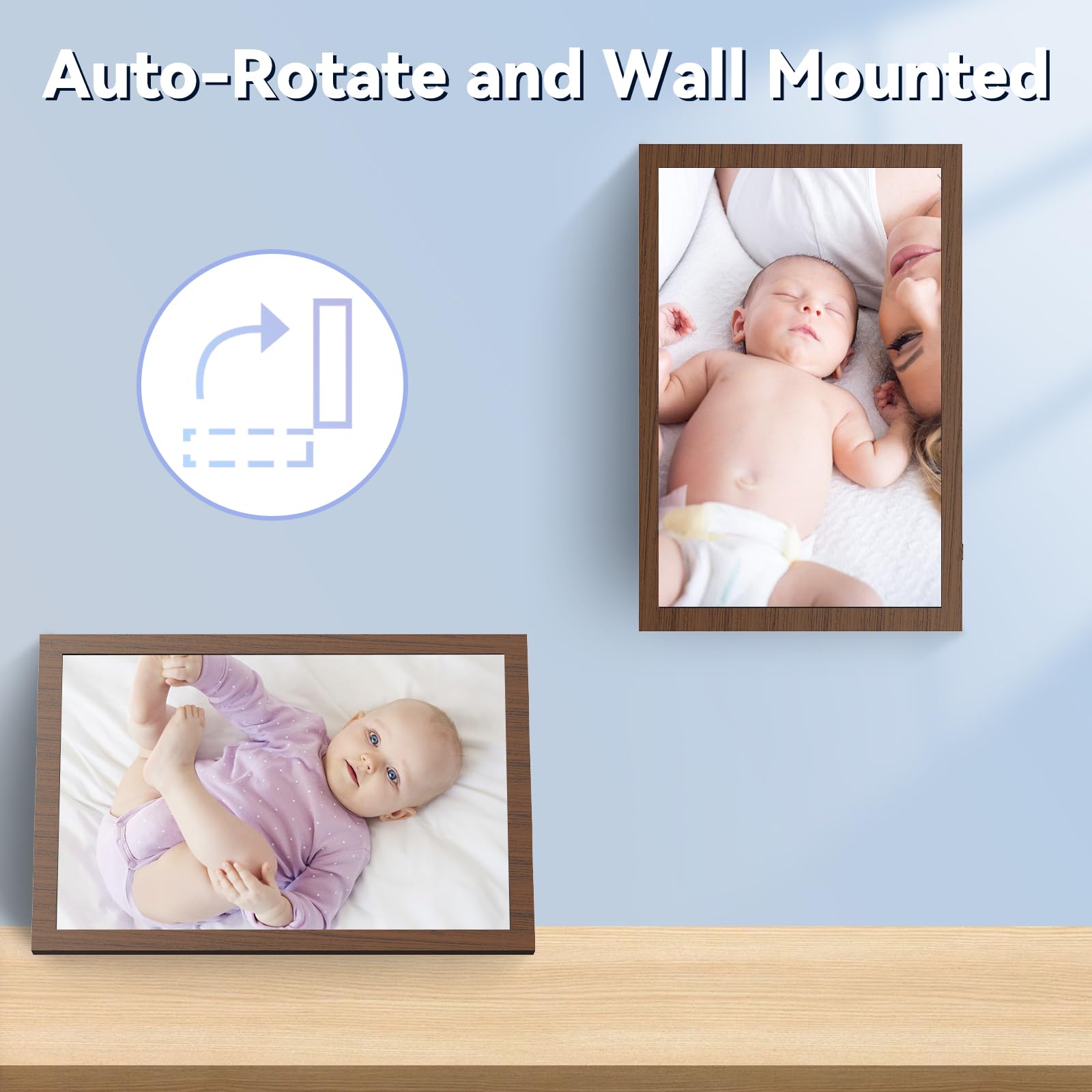 Kosshe 10.1'' Wifi Digital Picture Frame, Smart Electronic Photo Frame, 1280X800 Ips Hd Touch Screen, Auto Rotate, Easy Setup To