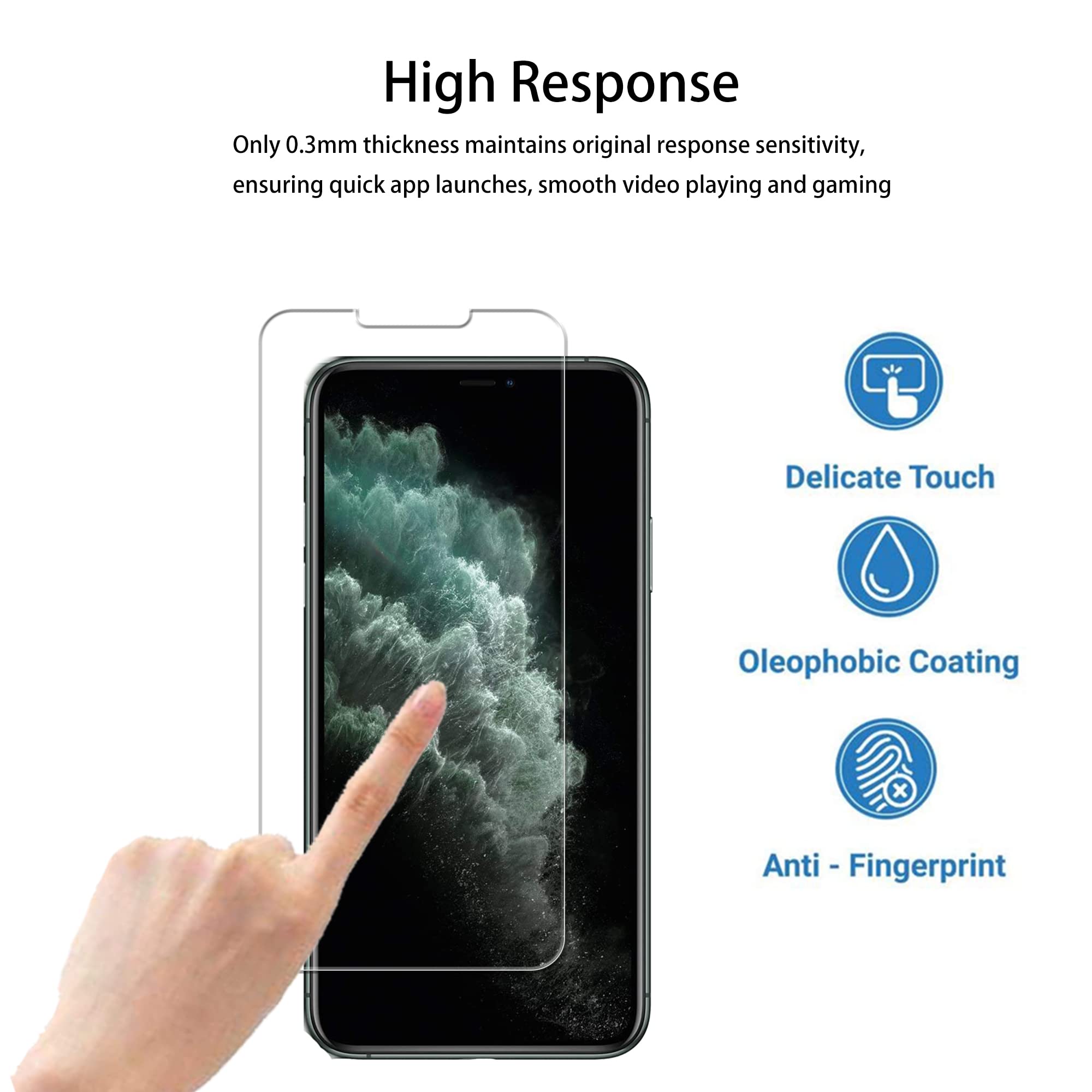 Hkkais Easy Alignment Frame Designed For Iphone 11 Pro Max Tempered Glass Screen Protector 2 Pack Camera Lens Protector Film 2 P