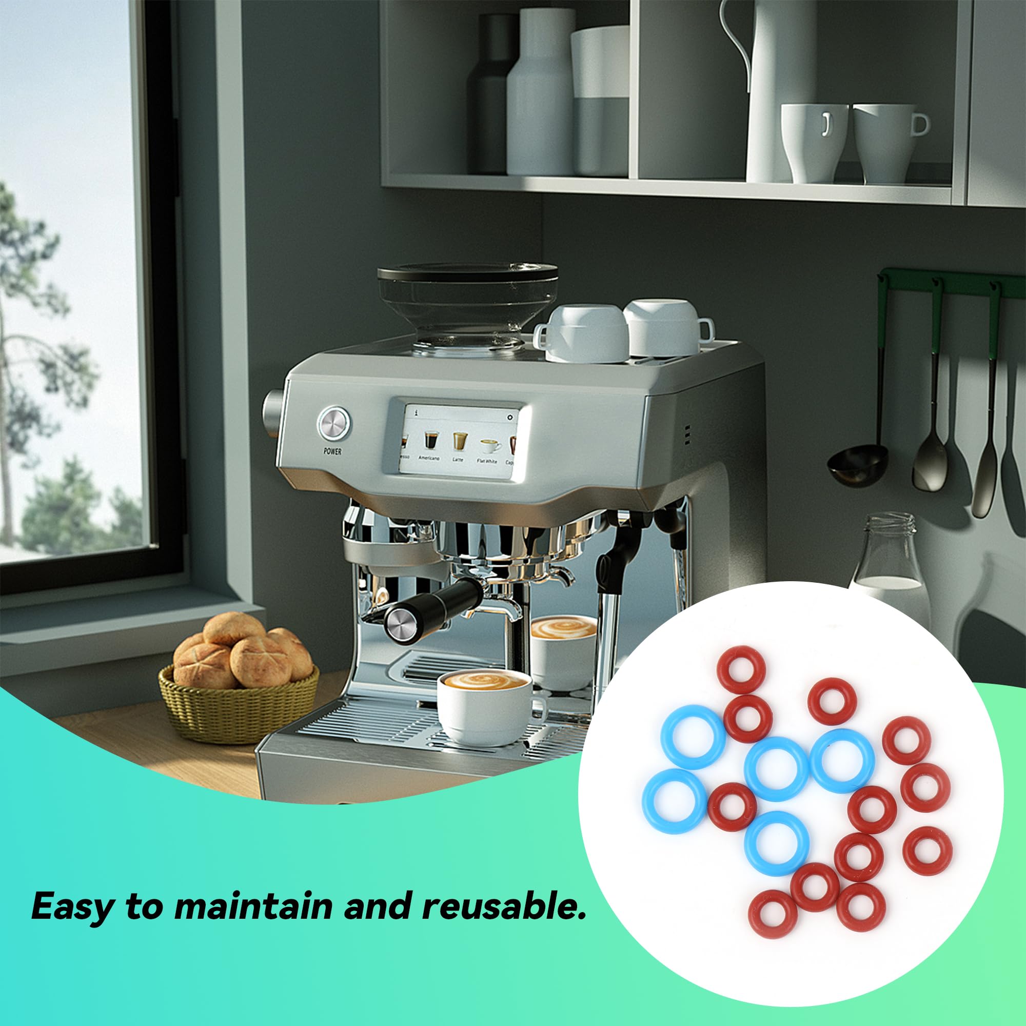 Rdexp 17Pcs Coffee Machines O Rings Seal Kit Replacement For Breville 920 980 990